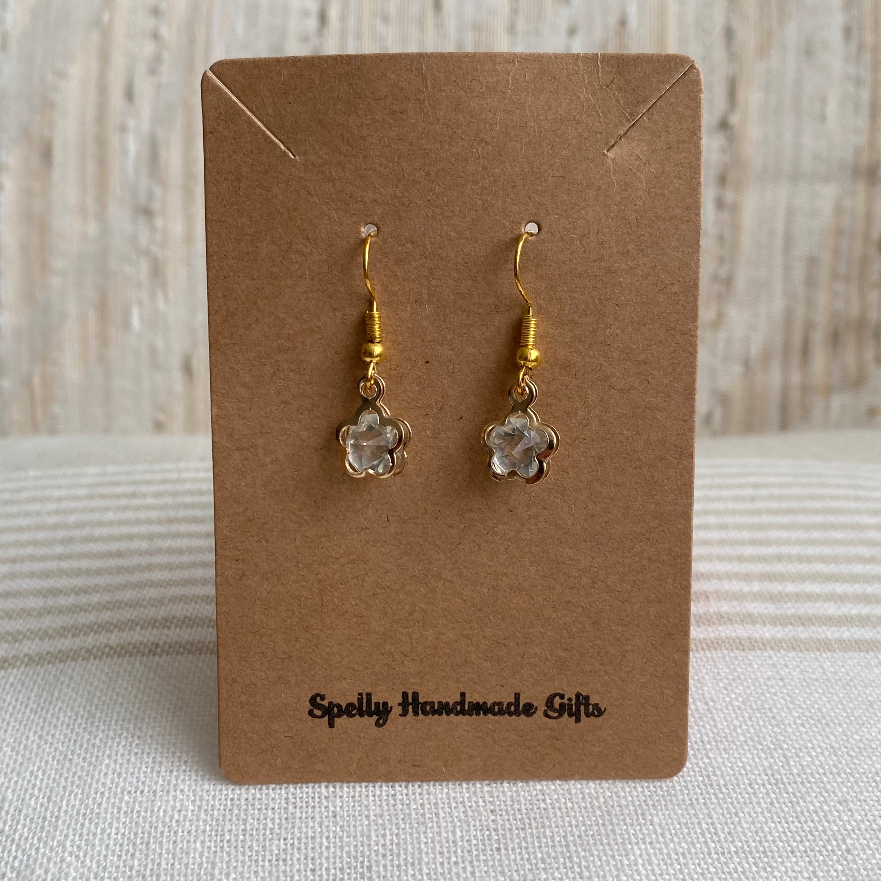 Flower Diamond Dangle Earrings