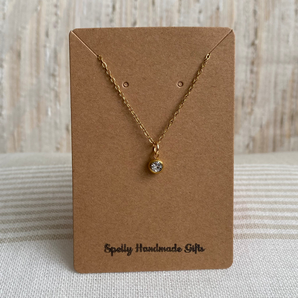 Gold Cubic Zirconia Pendant Necklace