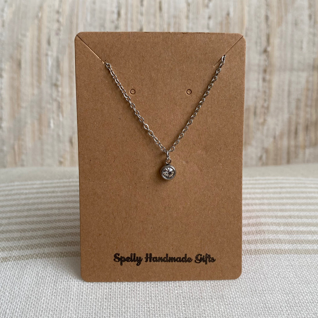 Silver Cubic Zirconia Pendant Necklace