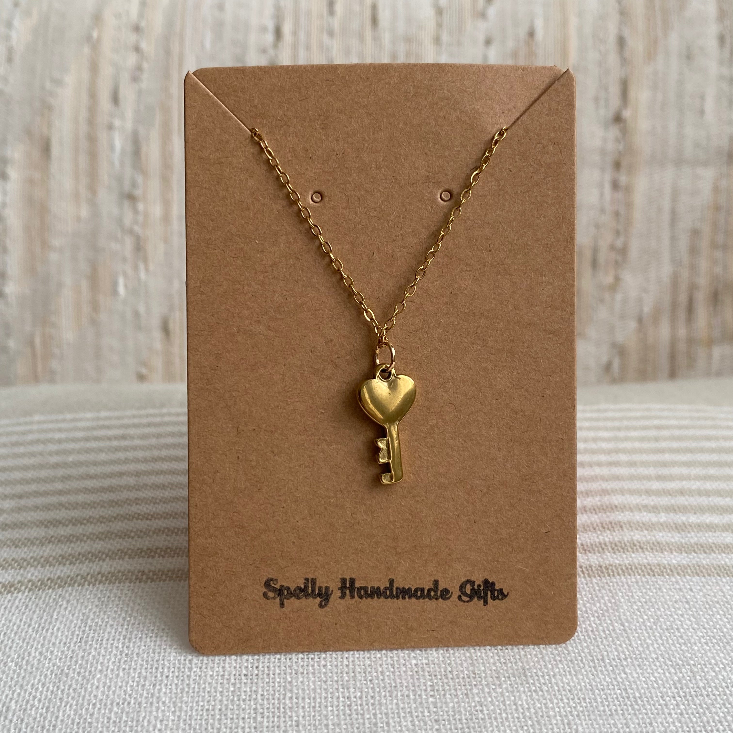 Gold Key to my Heart Pendant Necklace
