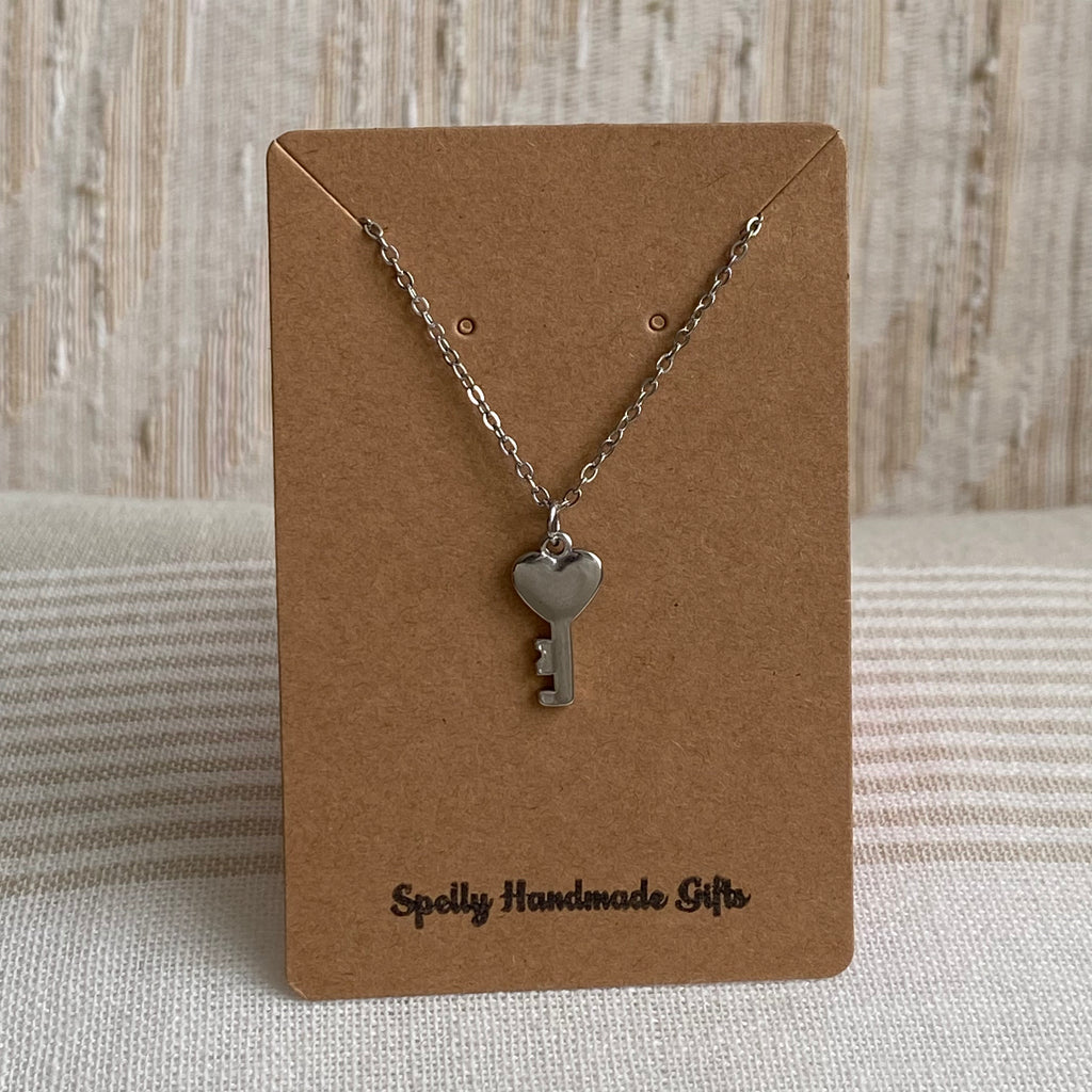 Silver Key to my Heart Pendant Necklace