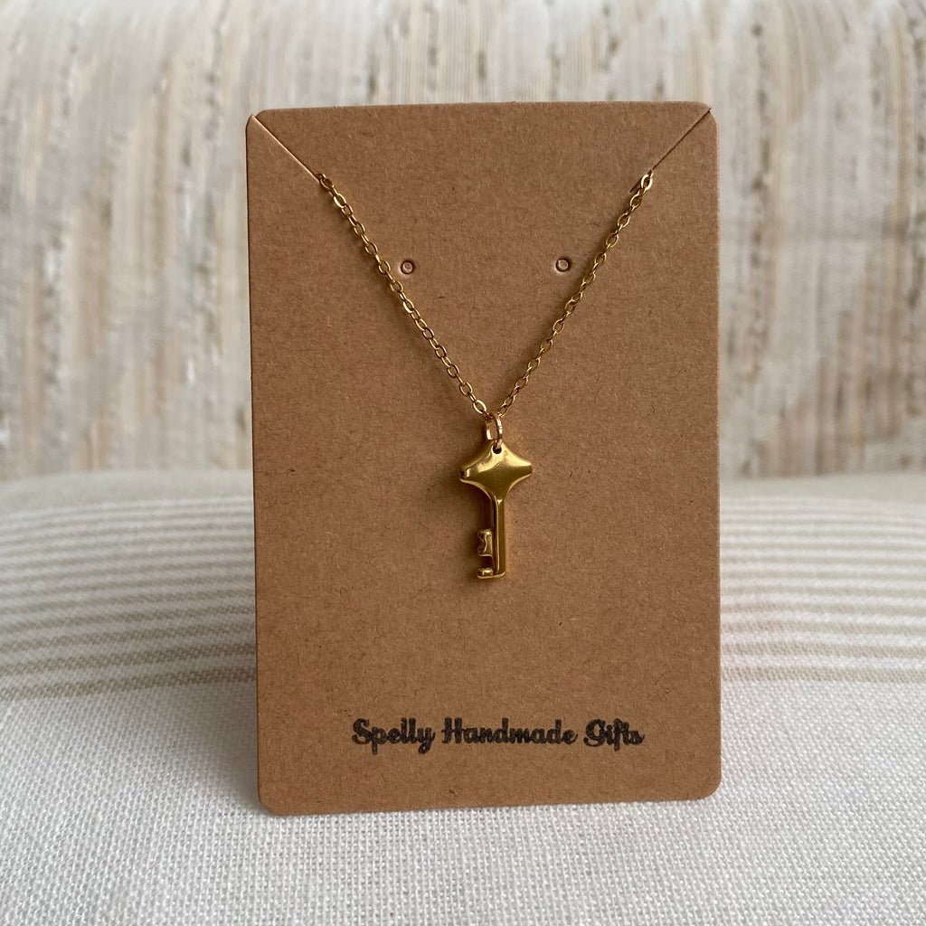 Gold Key Pendant Necklace