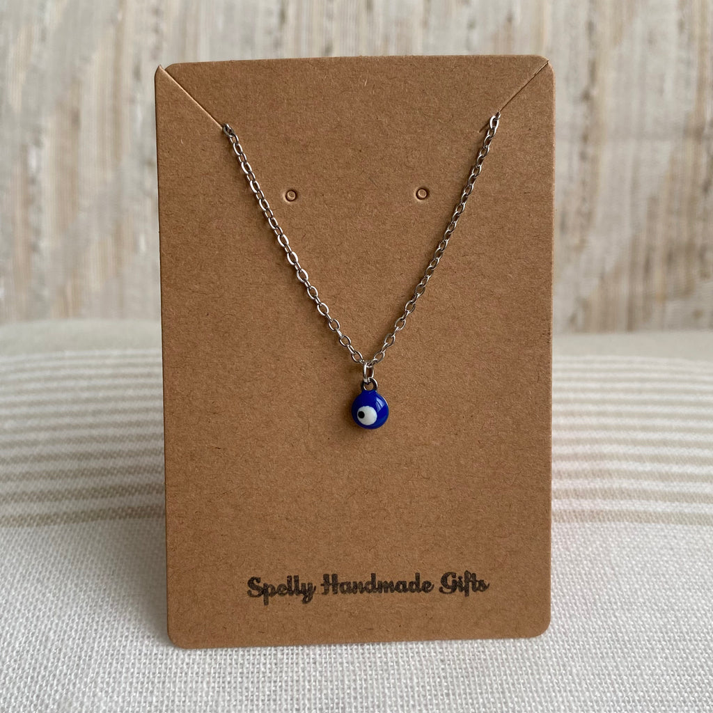 Silver Evil Eye of Protection Pendant Necklace