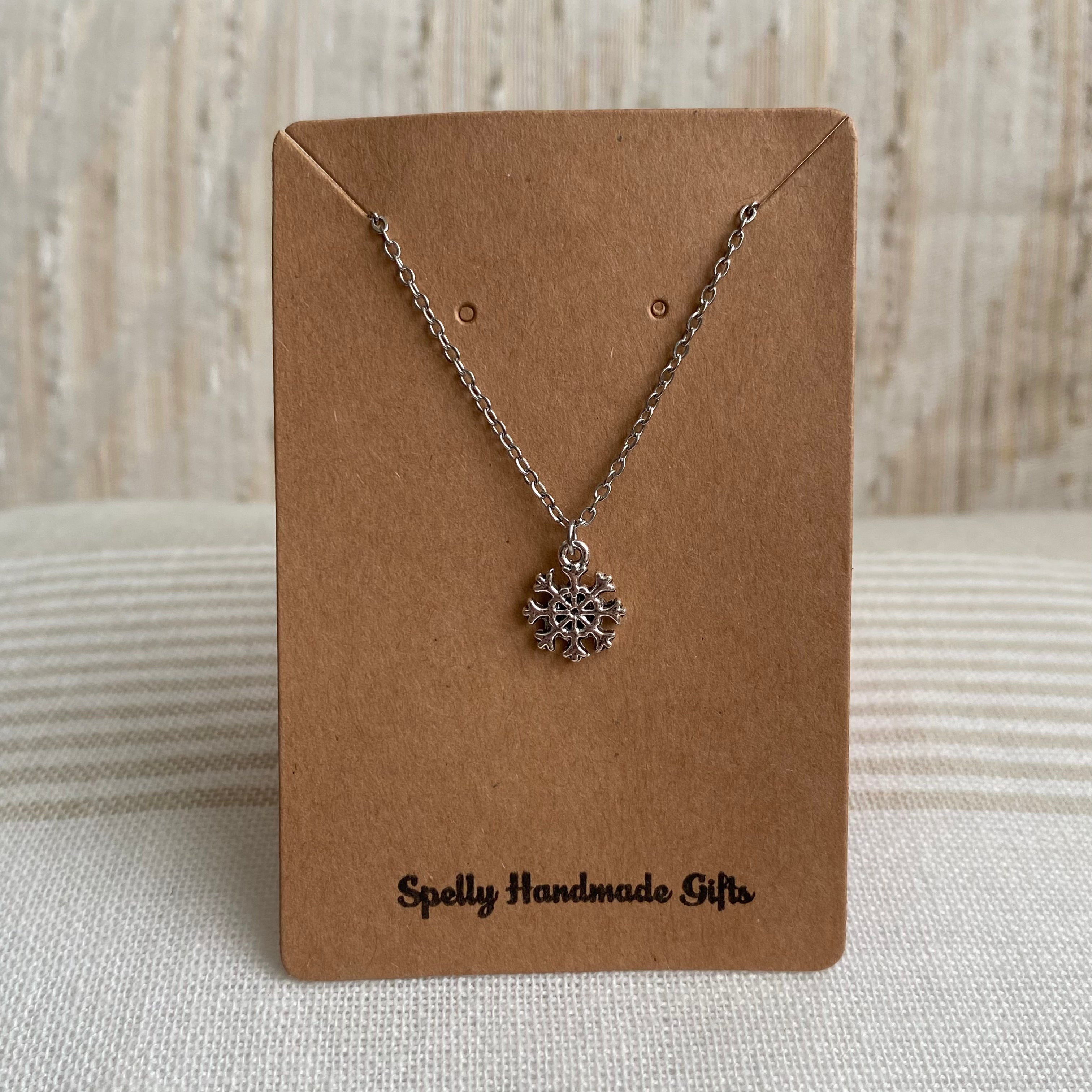 Silver Snowflake Pendant Necklace (Small Size)
