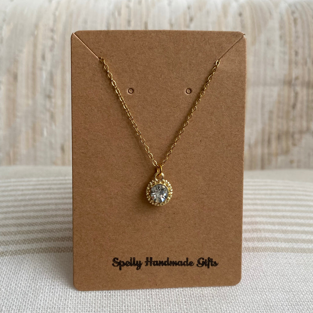 Gold Vintage Sparkle Pendant Necklace