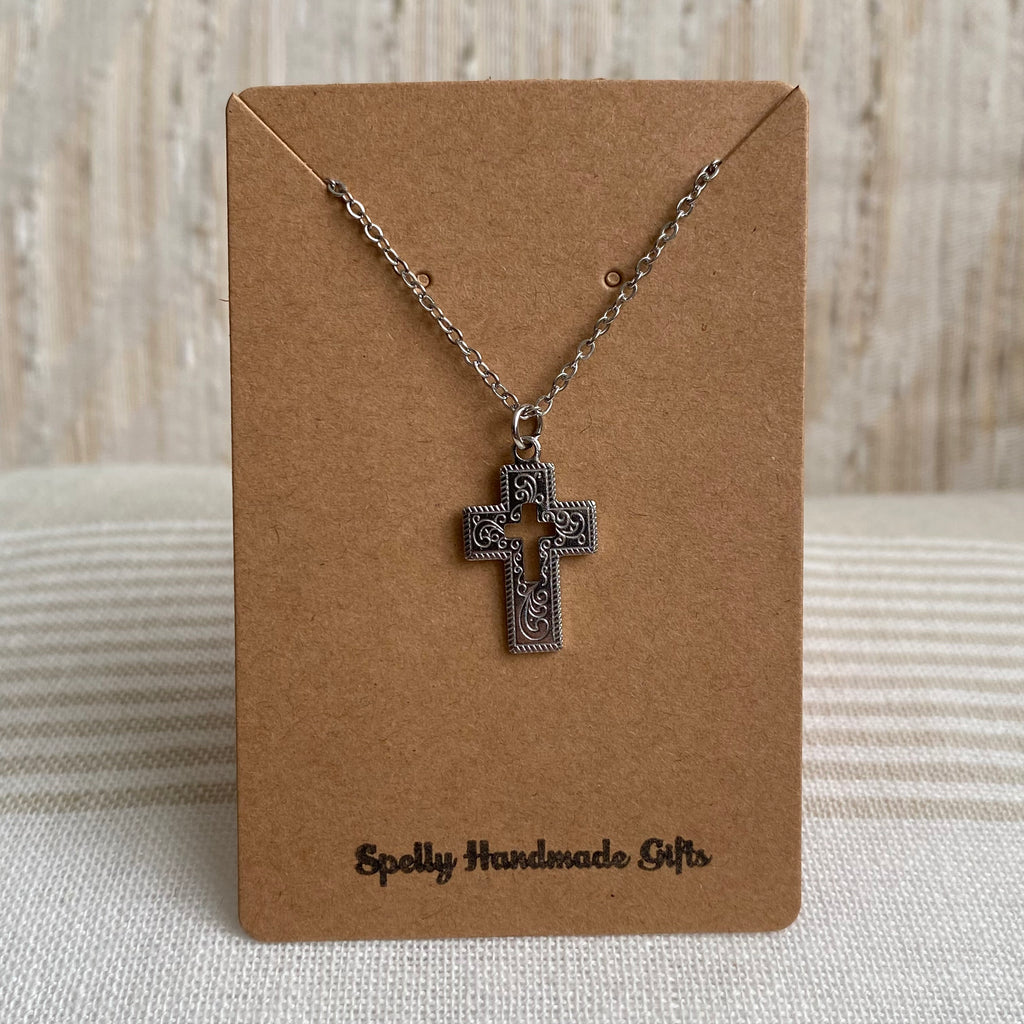 Silver Classic Cross Pendant Necklace
