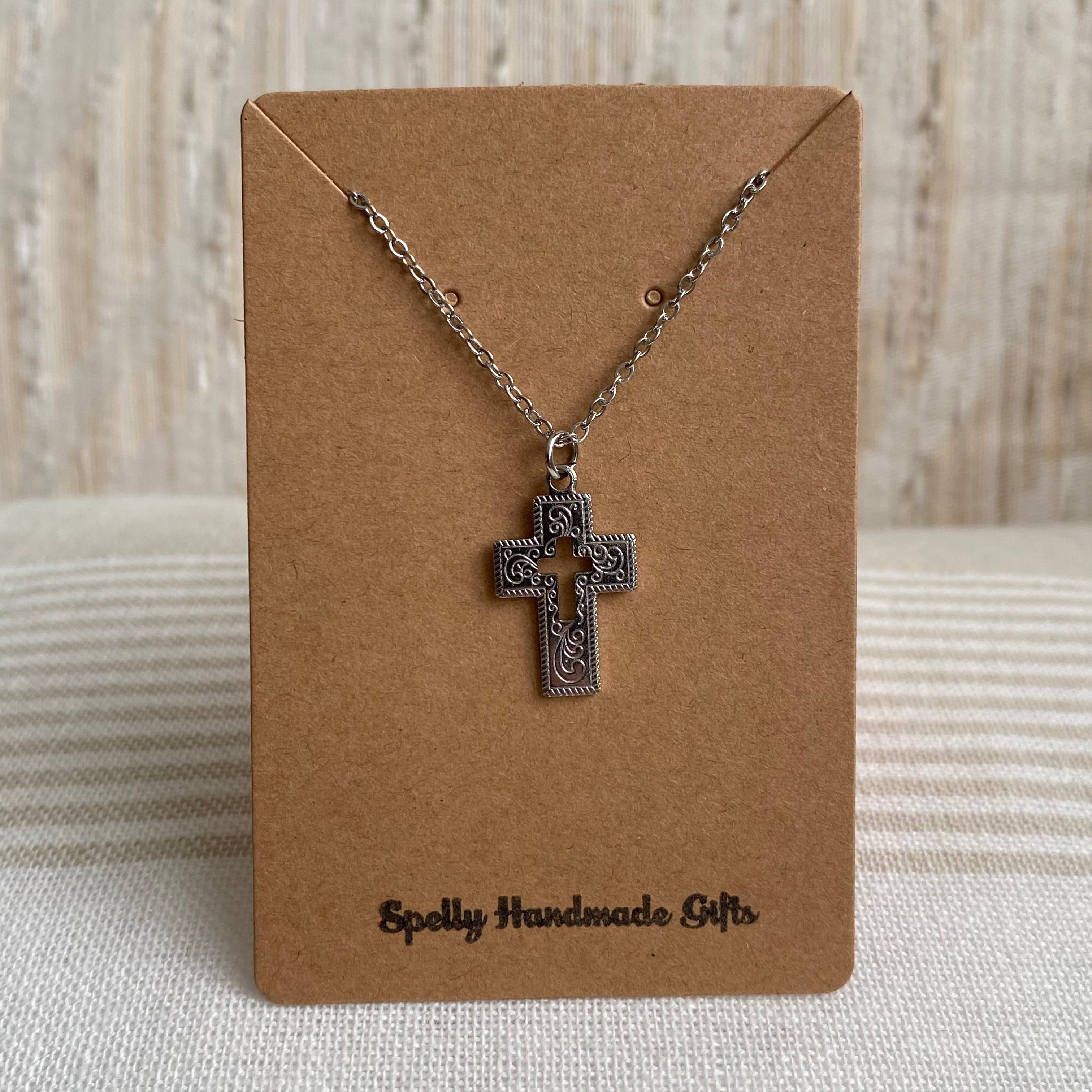 Silver Classic Cross Pendant Necklace