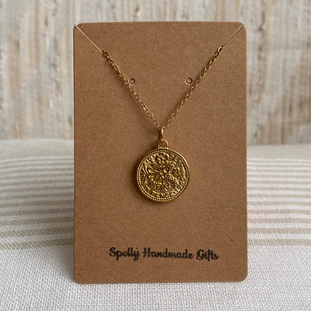 Gold Coin Pendant Necklace