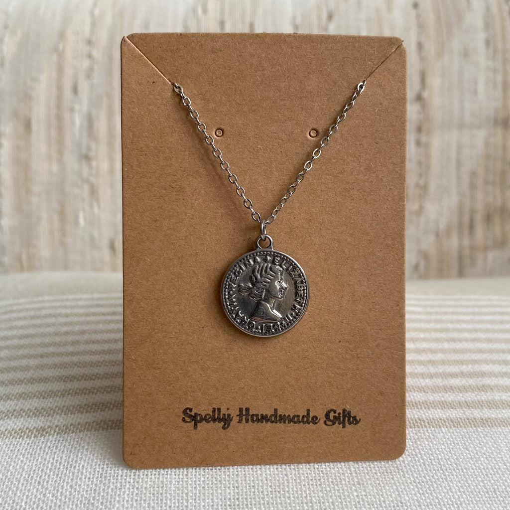 Silver Coin Pendant Necklace