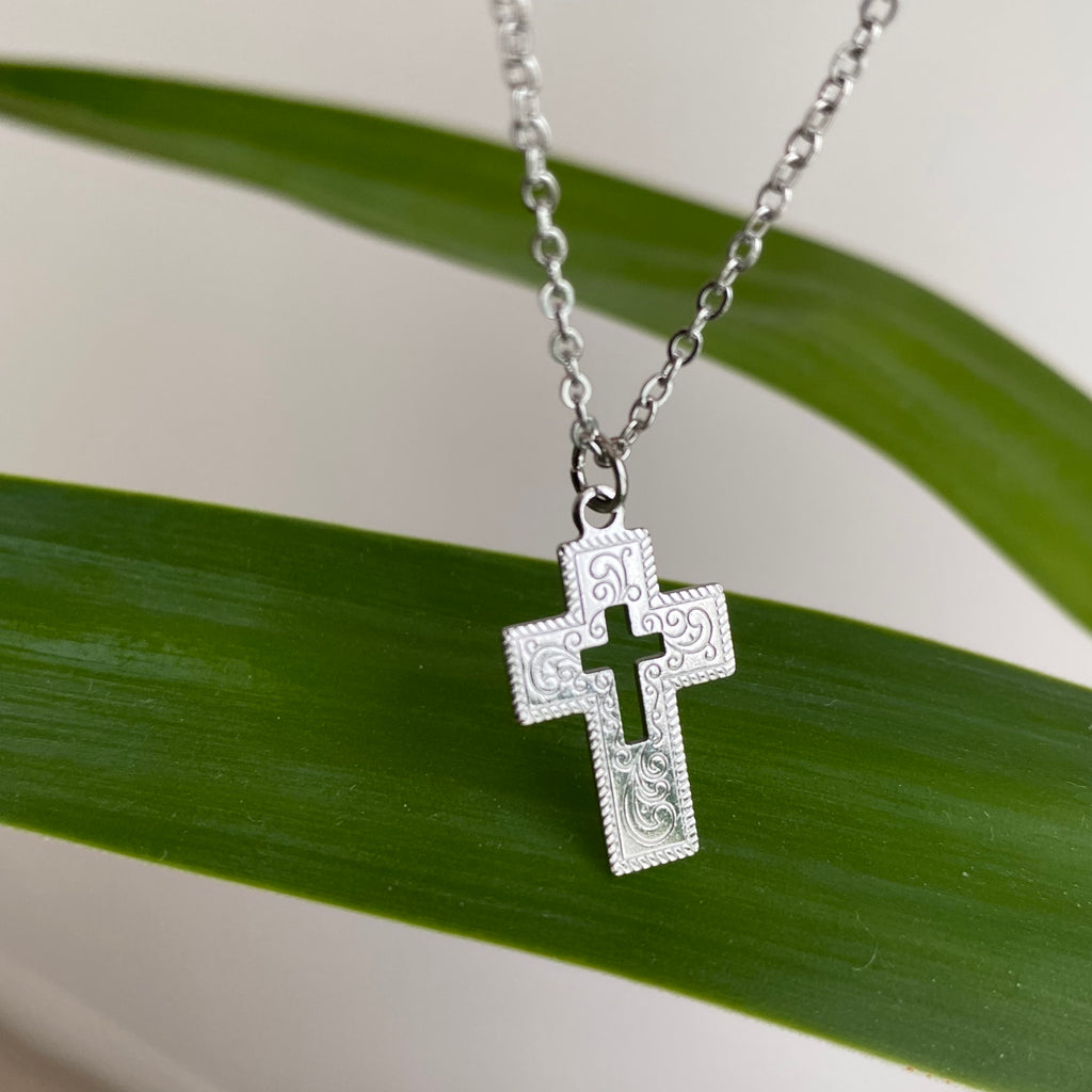 Silver Classic Cross Pendant Necklace