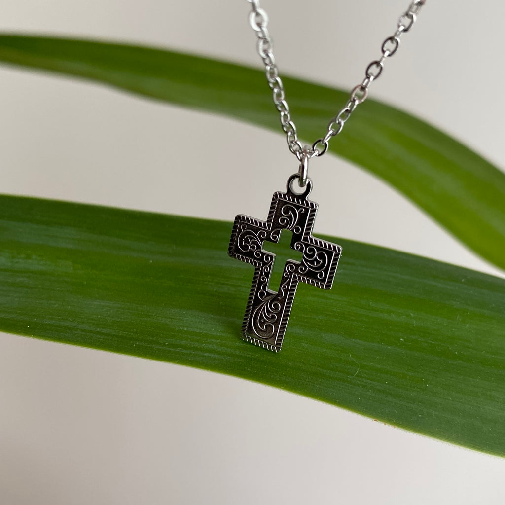 Silver Classic Cross Pendant Necklace