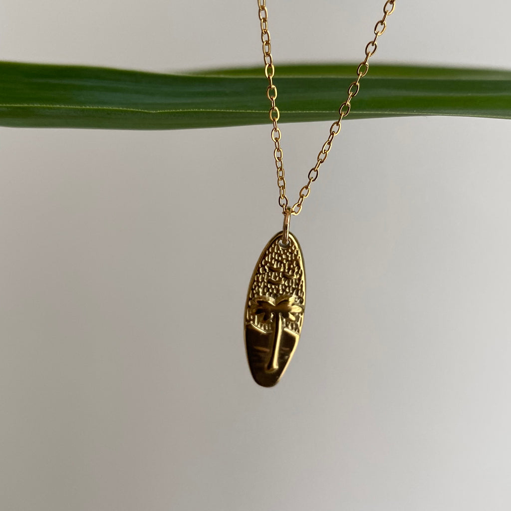 Gold Surfboard Pendant Necklace
