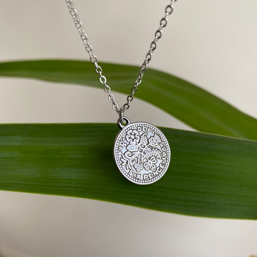 Silver Coin Pendant Necklace