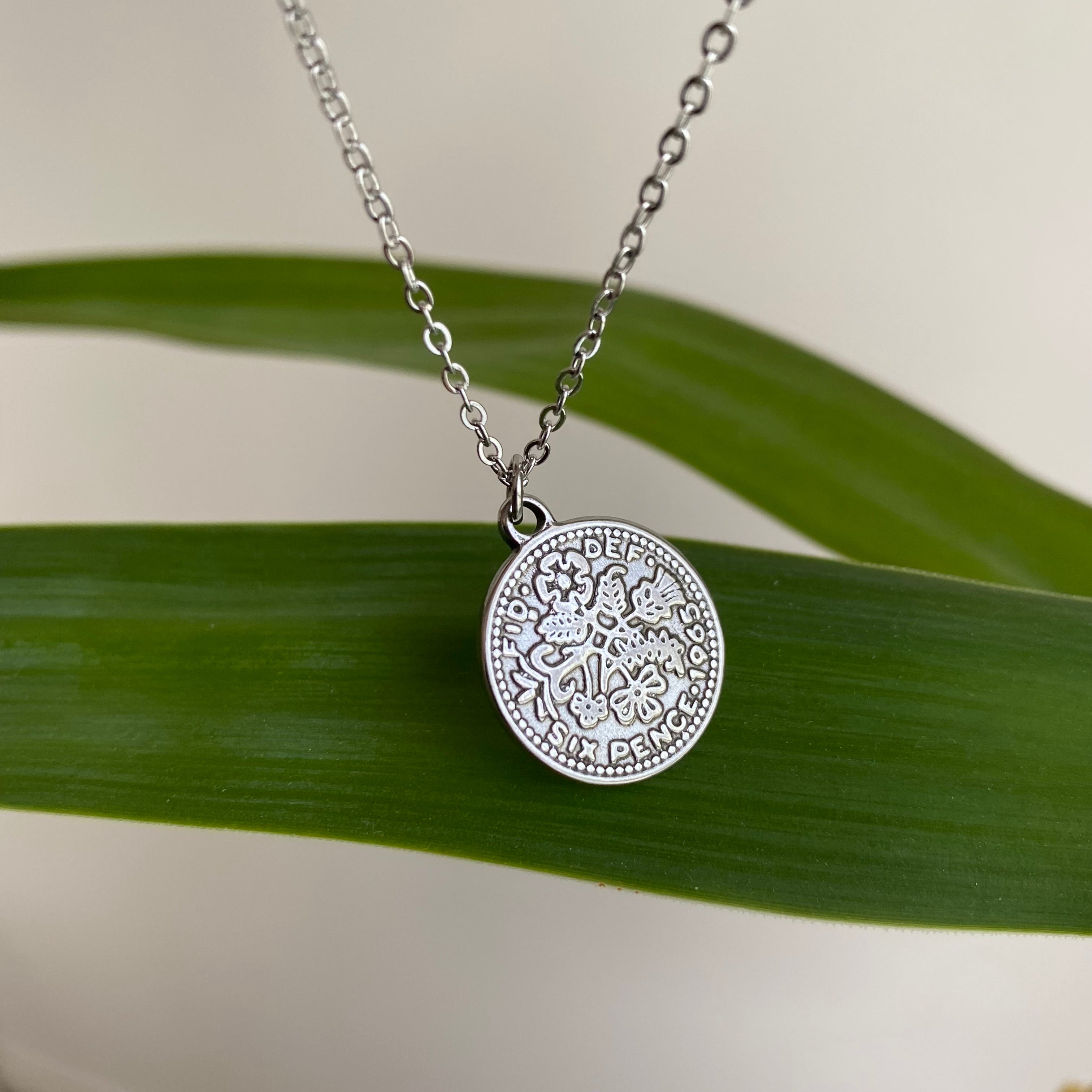 Silver Coin Pendant Necklace