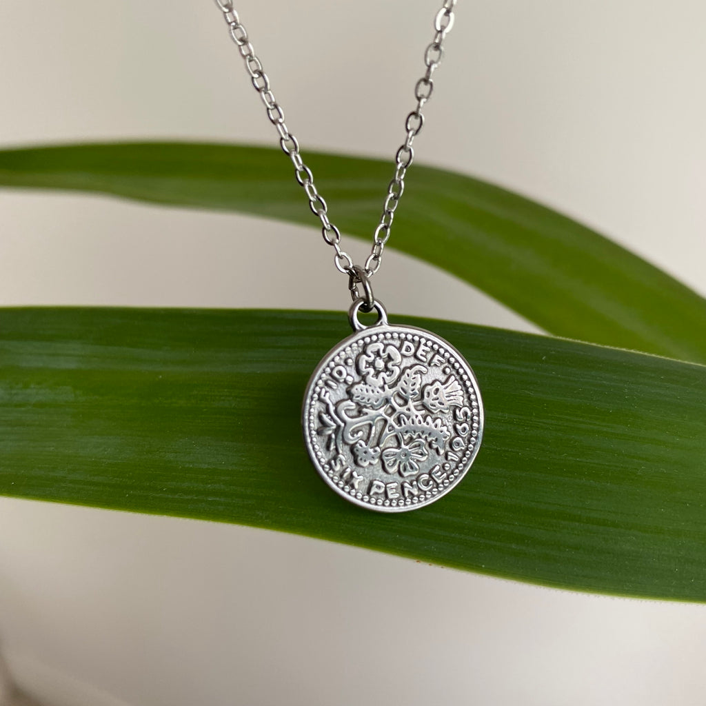 Silver Coin Pendant Necklace