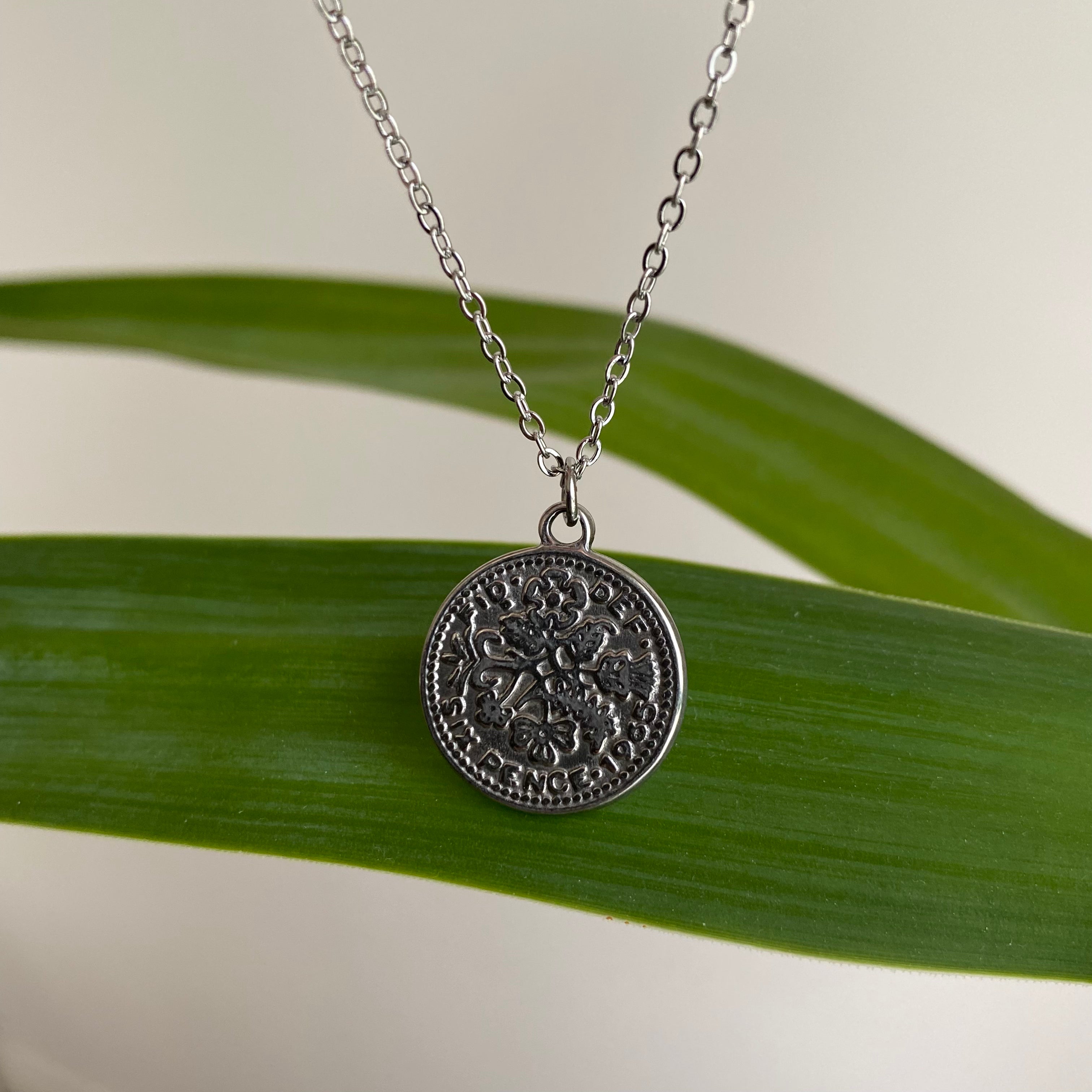 Silver Coin Pendant Necklace