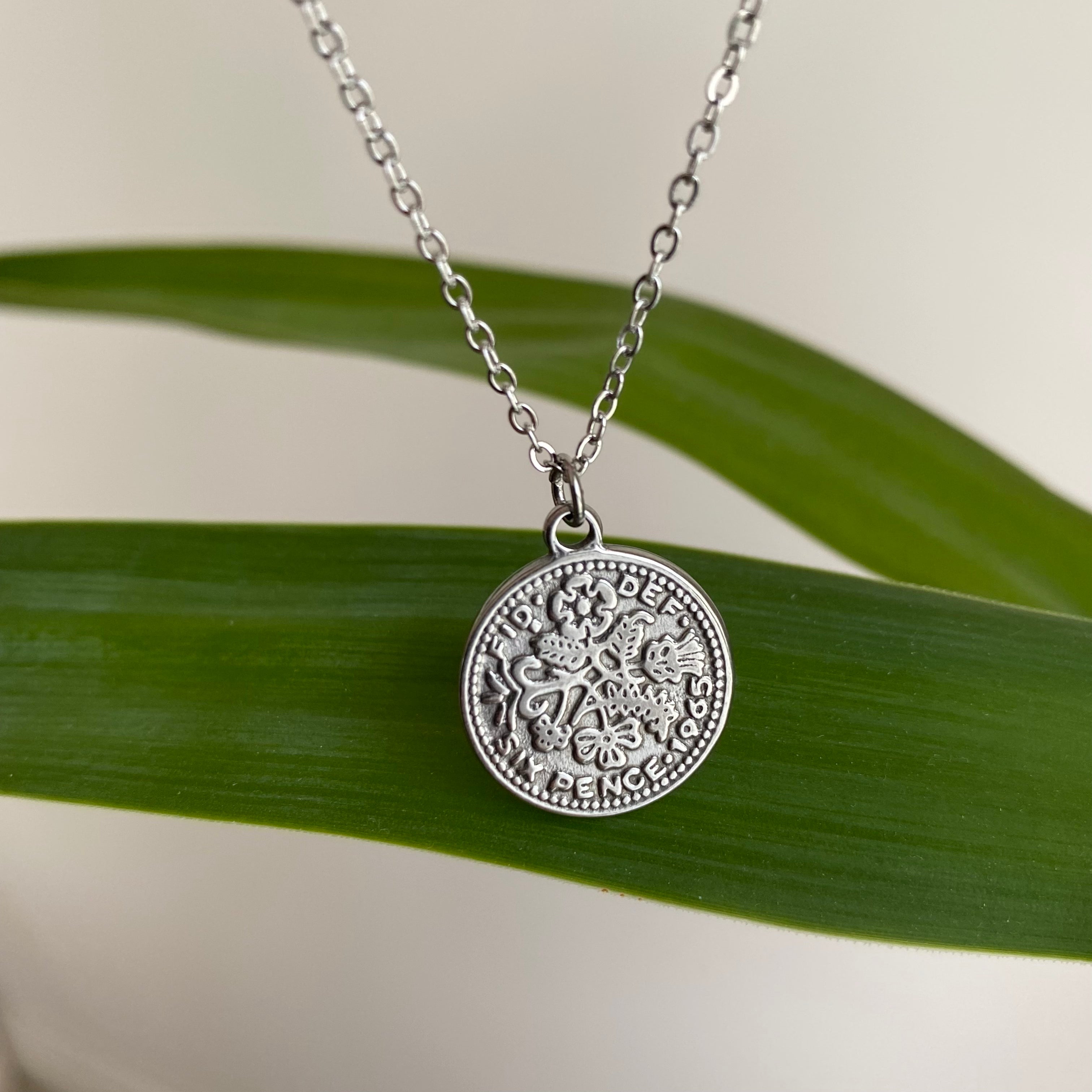 Silver Coin Pendant Necklace