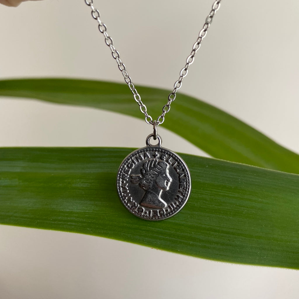 Silver Coin Pendant Necklace