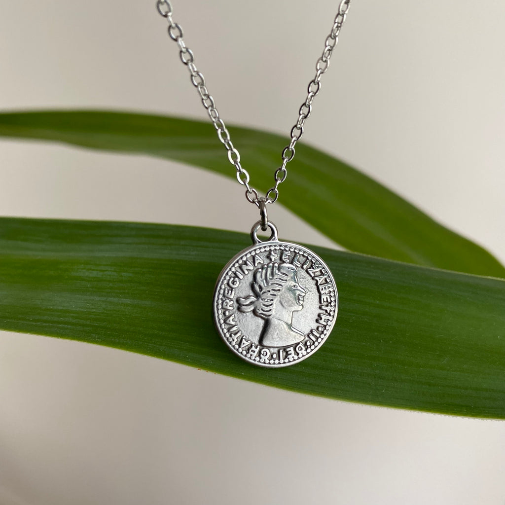 Silver Coin Pendant Necklace