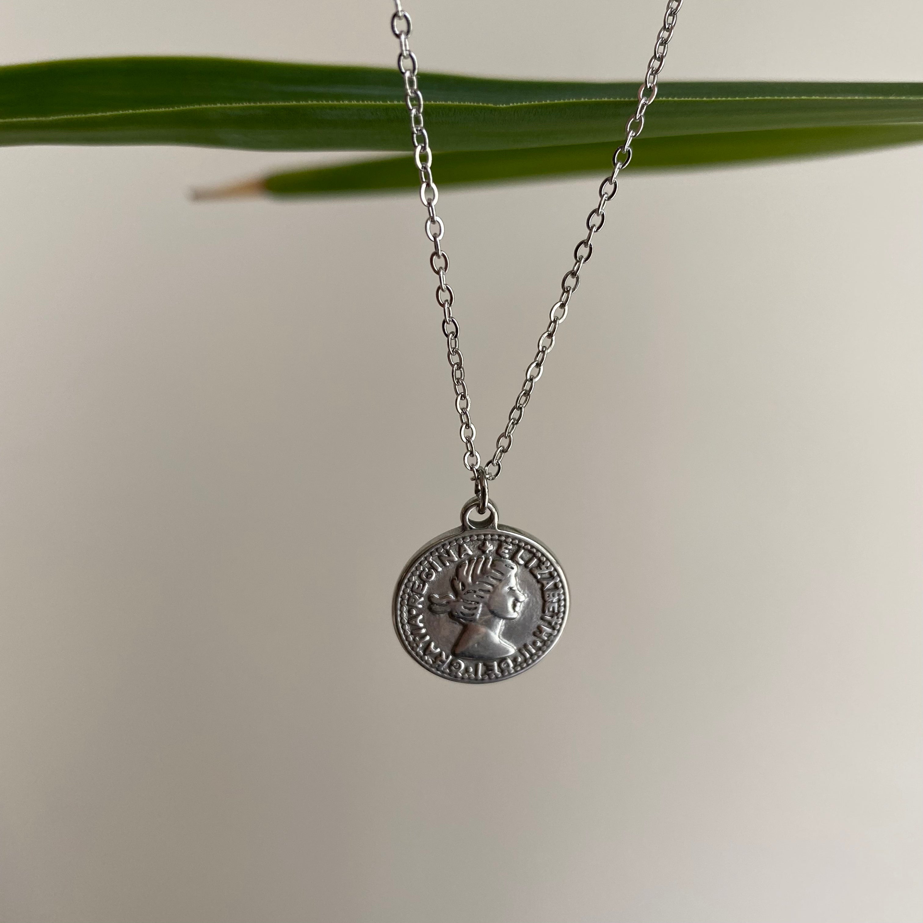 Silver Coin Pendant Necklace