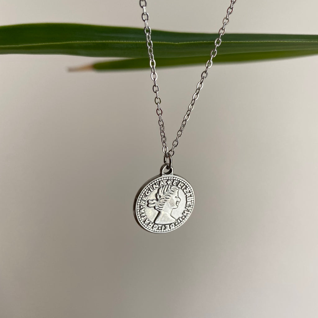 Silver Coin Pendant Necklace