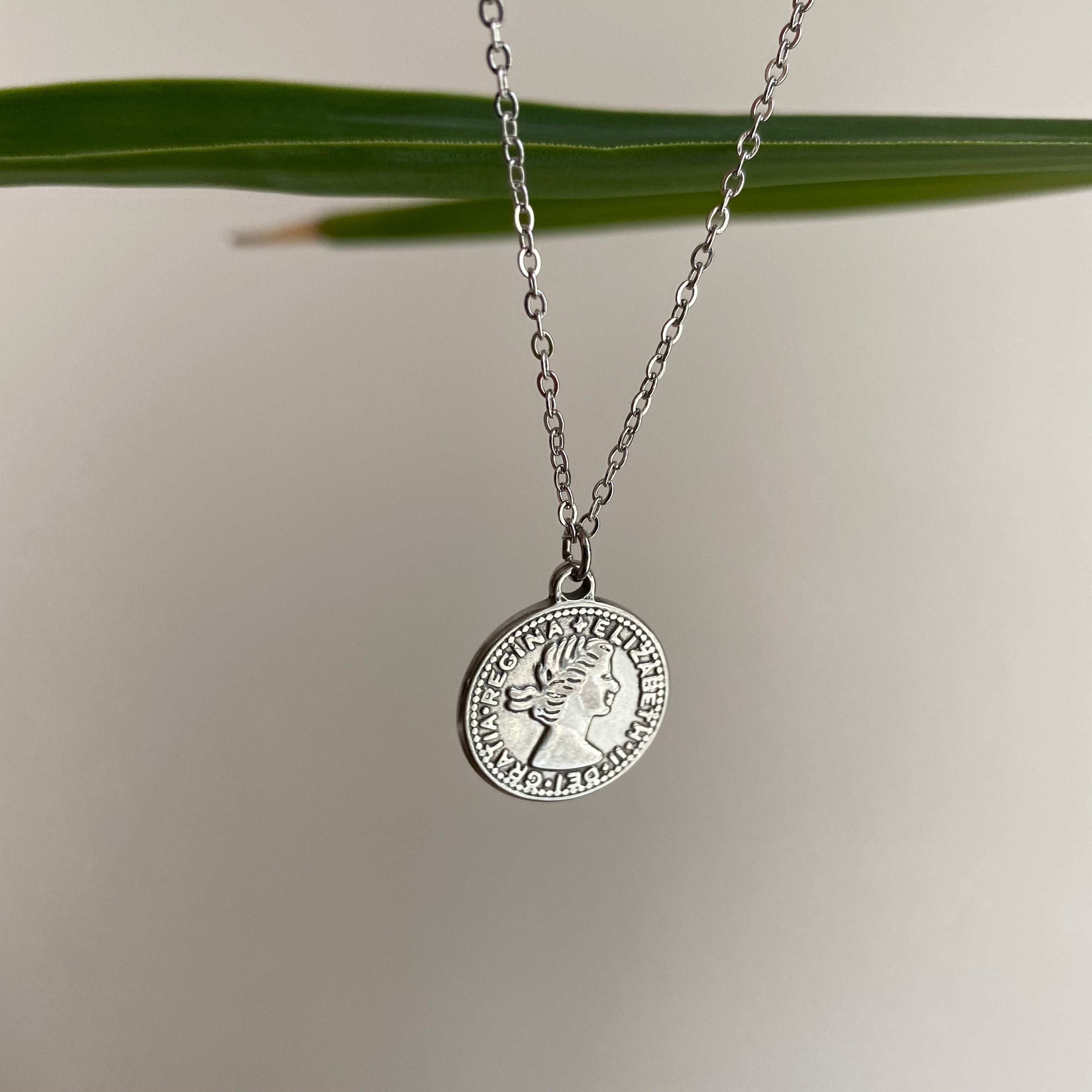 Silver Coin Pendant Necklace
