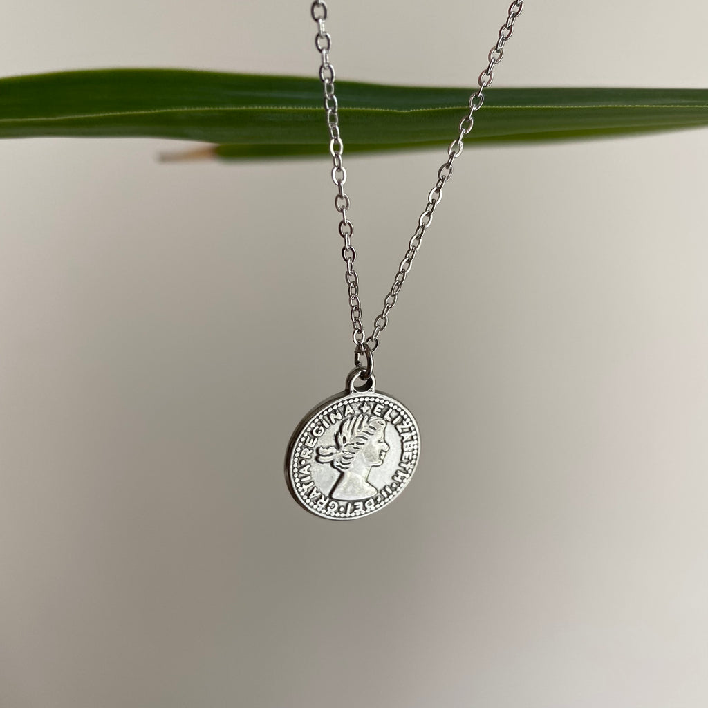 Silver Coin Pendant Necklace