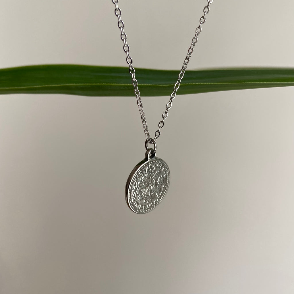 Silver Coin Pendant Necklace