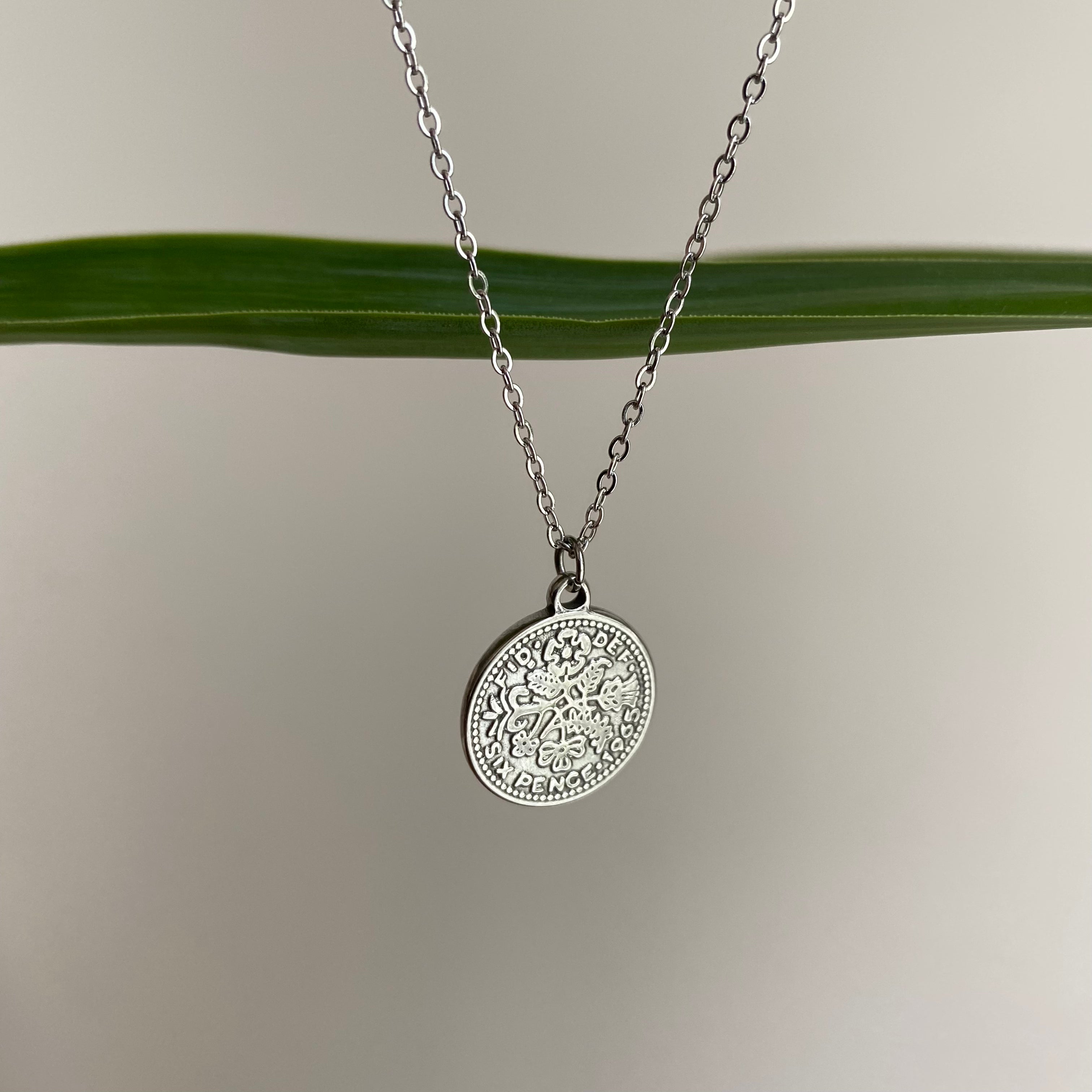 Silver Coin Pendant Necklace