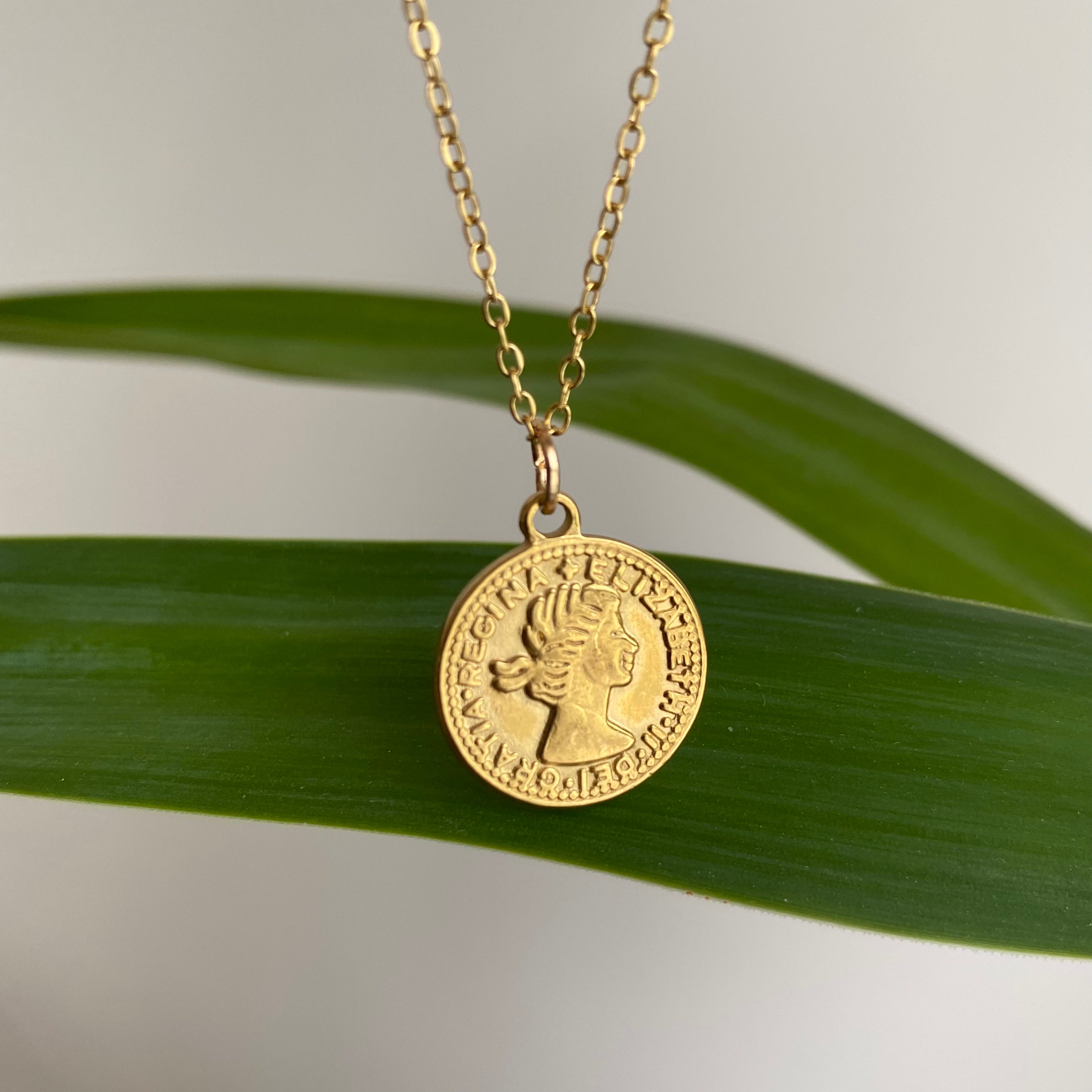 Gold Coin Pendant Necklace