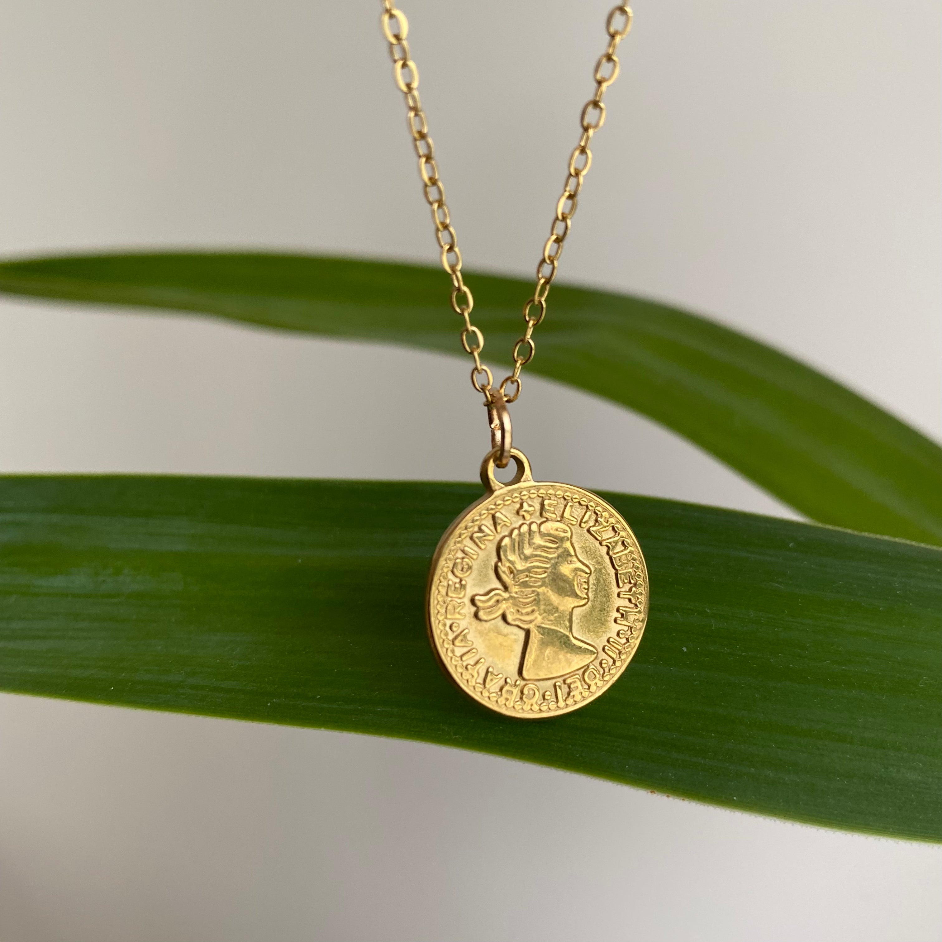 Gold Coin Pendant Necklace