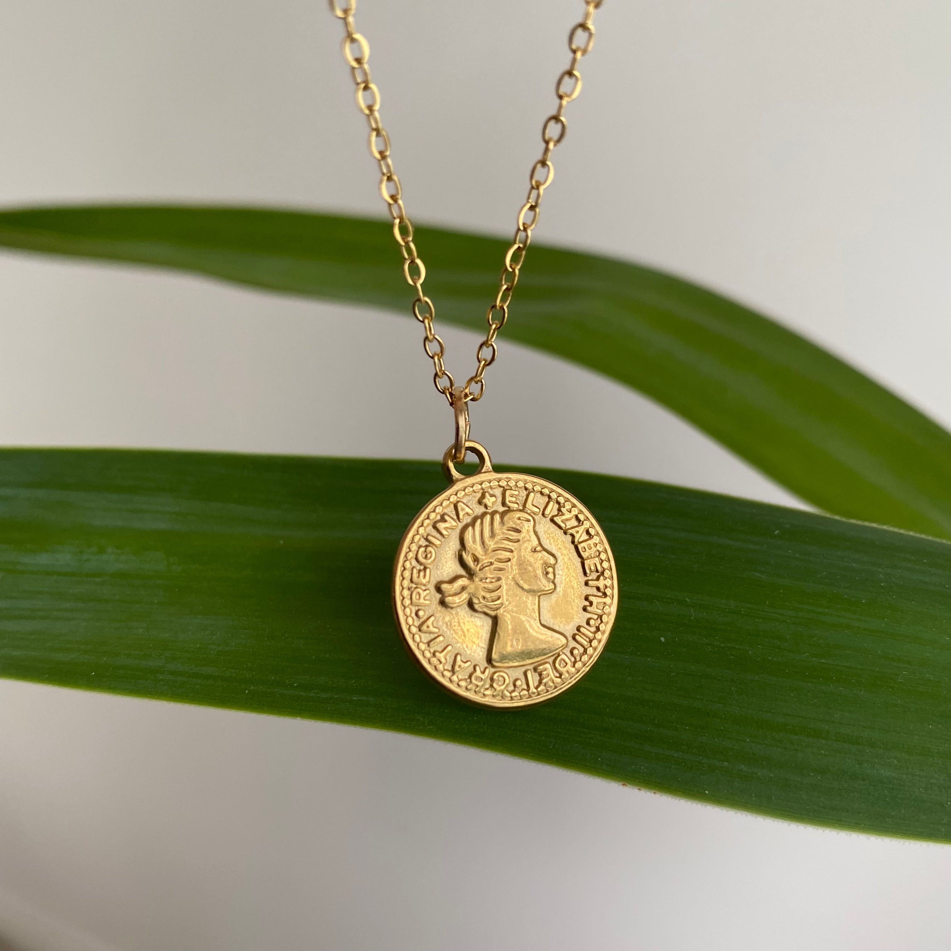 Gold Coin Pendant Necklace