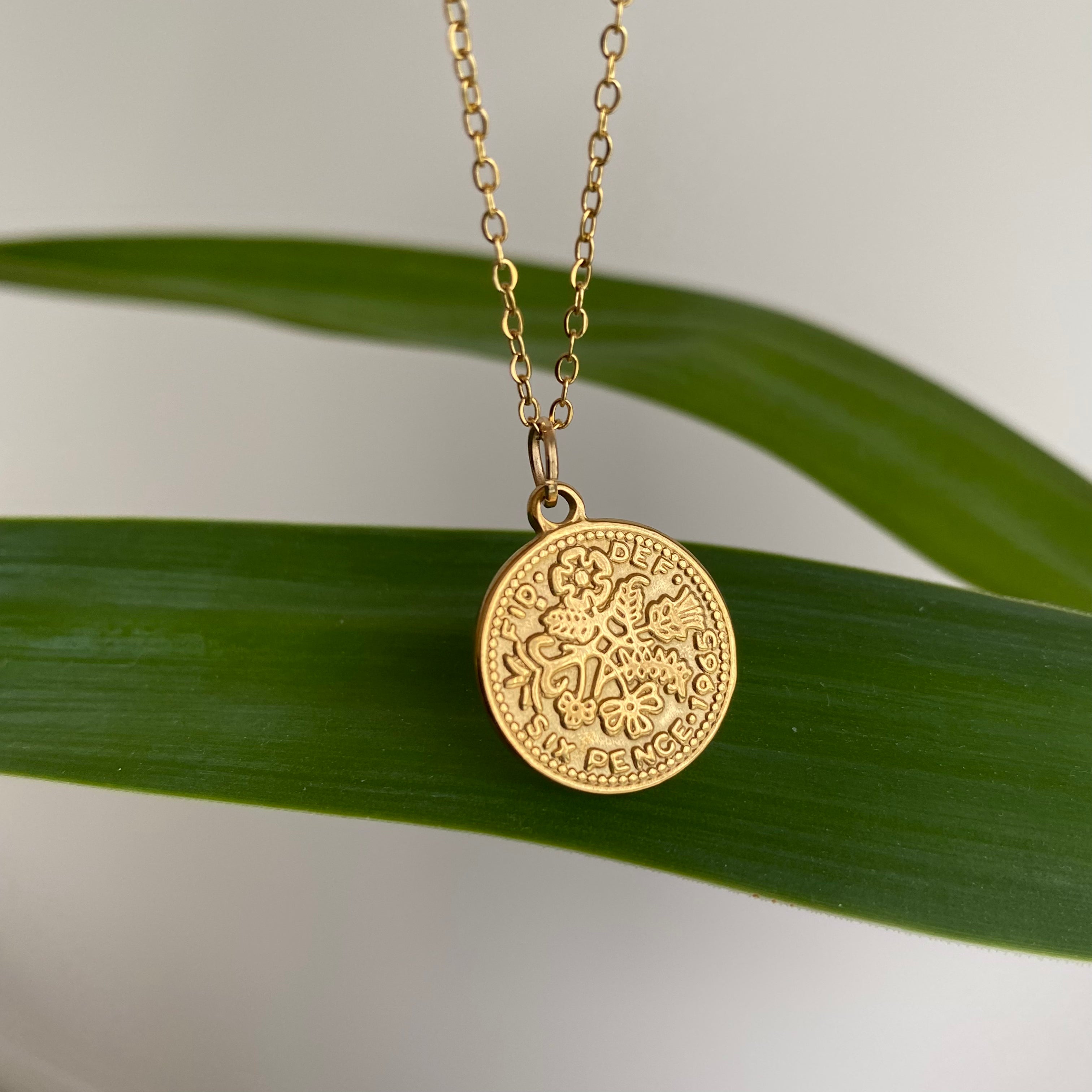 Gold Coin Pendant Necklace