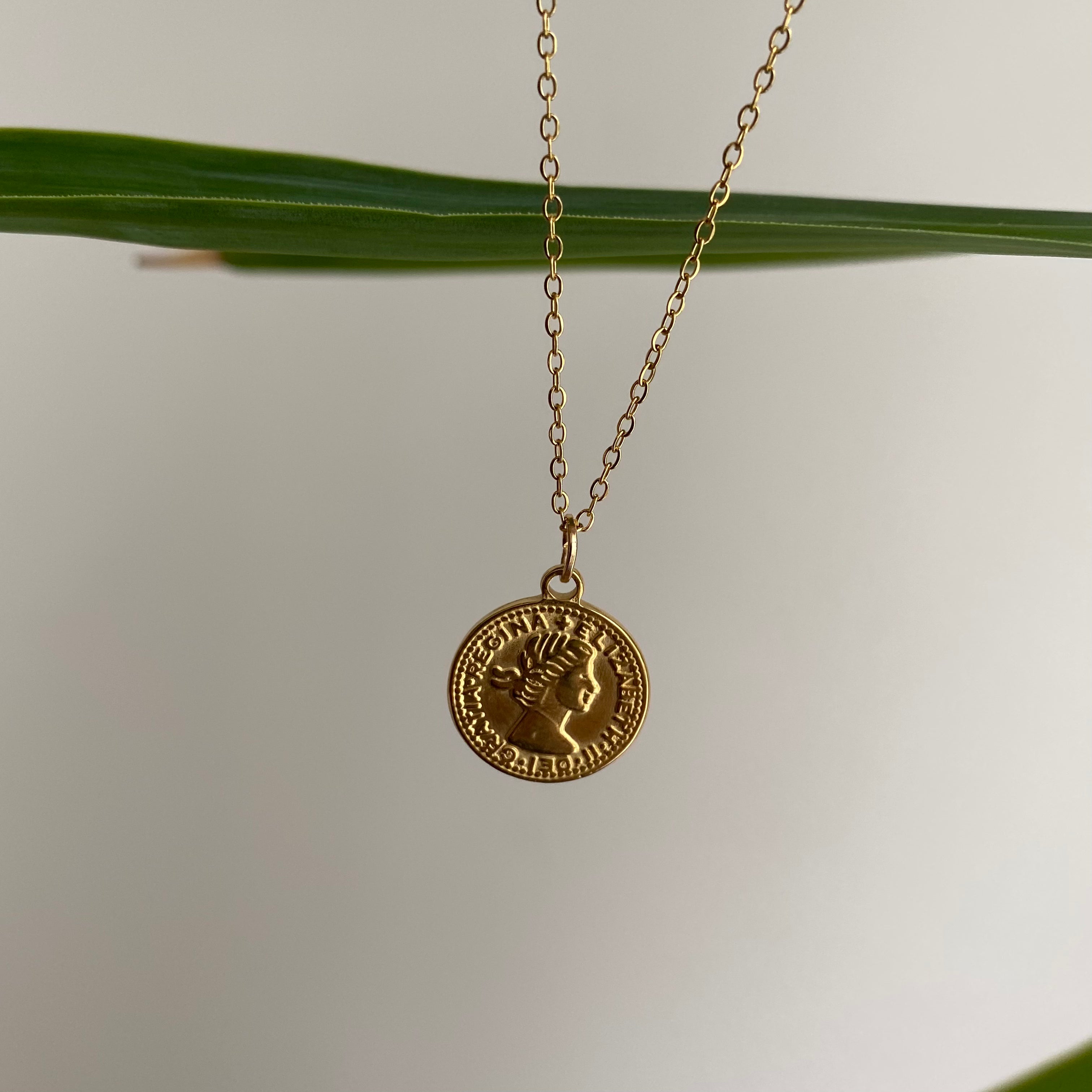 Gold Coin Pendant Necklace
