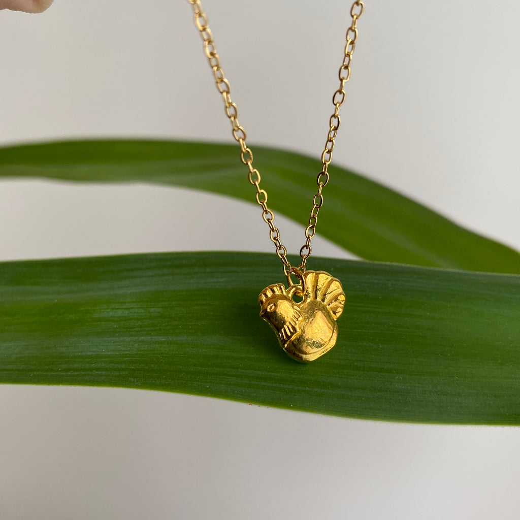 Gold Hen Pendant Necklace