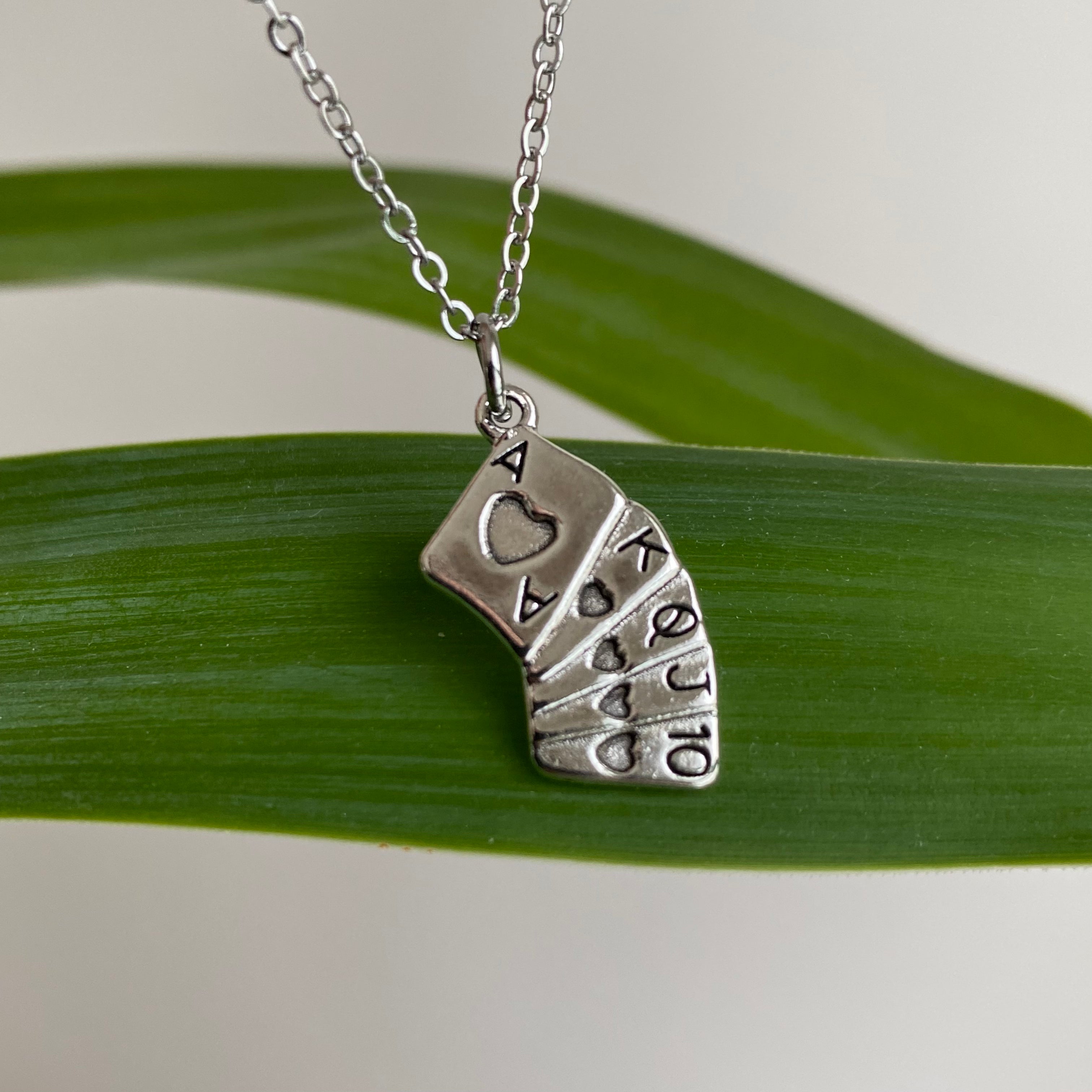 Silver House of Cards Pendant Necklace