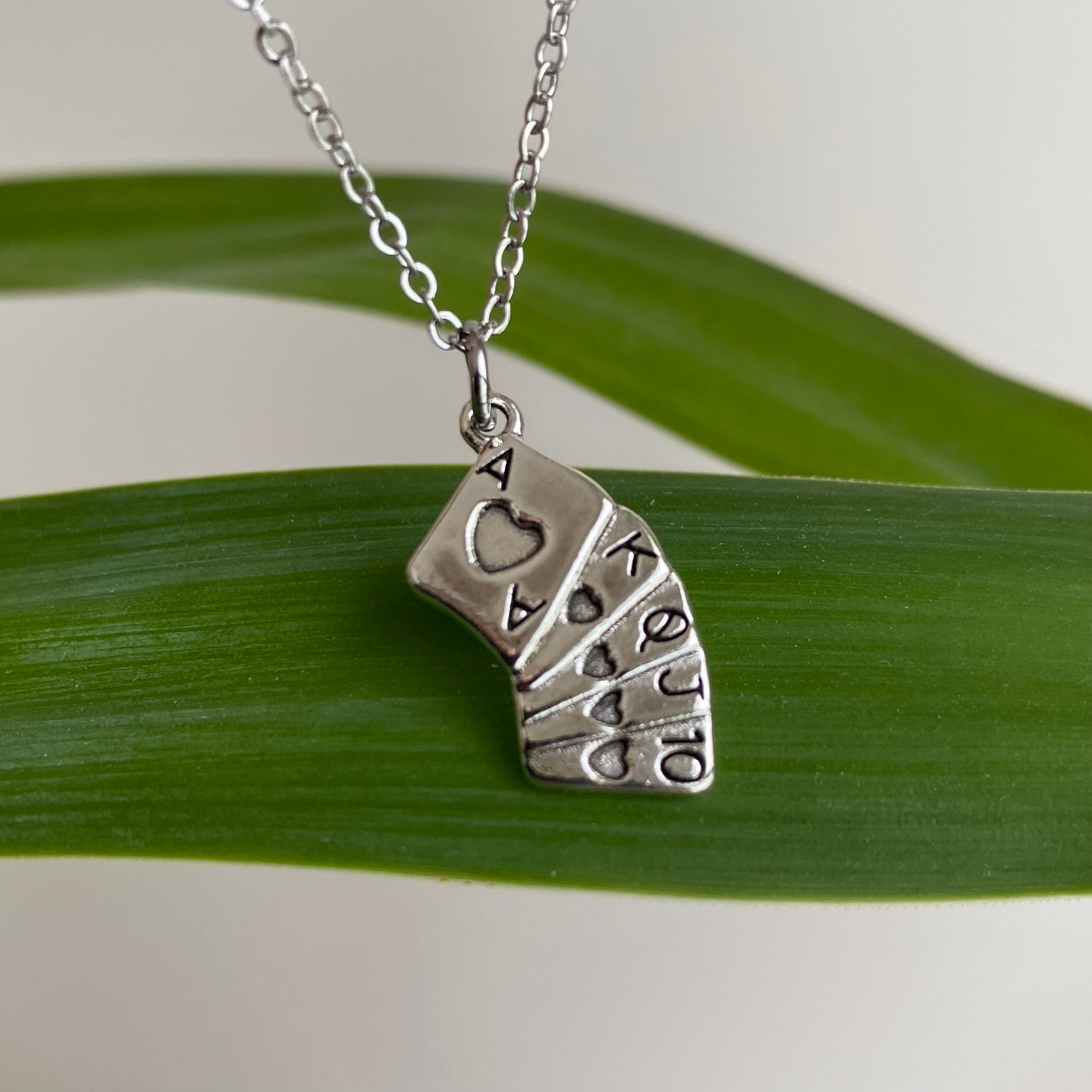 Silver House of Cards Pendant Necklace
