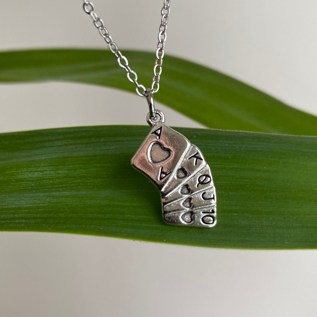Silver House of Cards Pendant Necklace