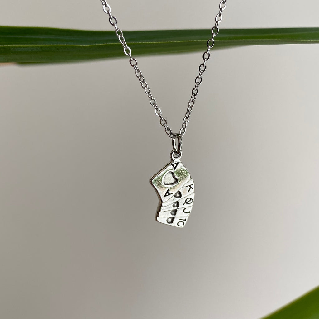 Silver House of Cards Pendant Necklace