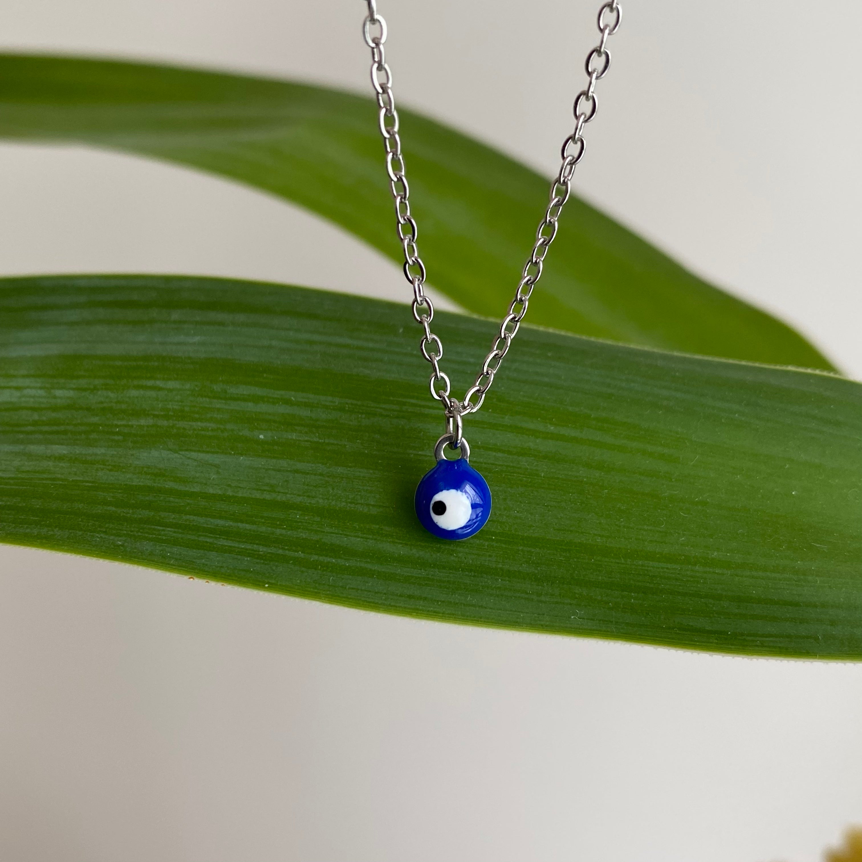 Silver Evil Eye of Protection Pendant Necklace