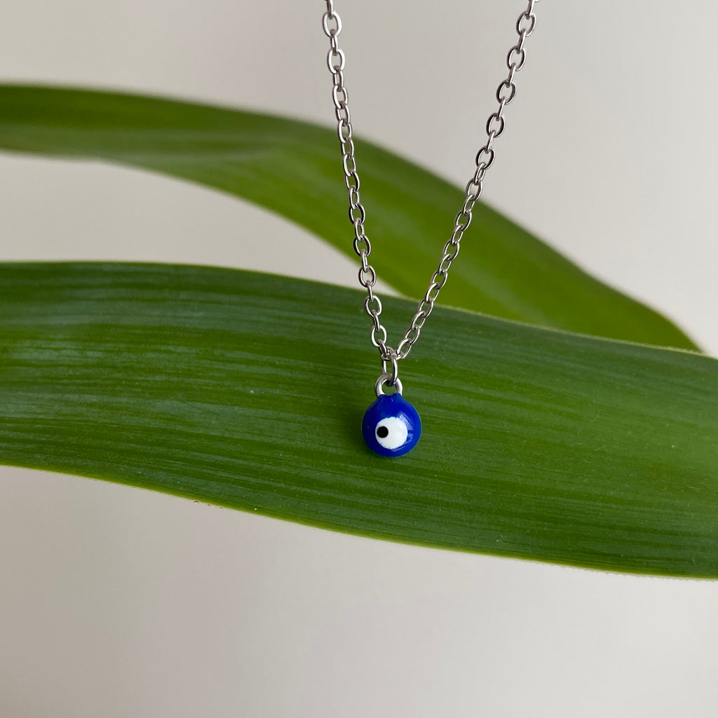 Silver Evil Eye of Protection Pendant Necklace