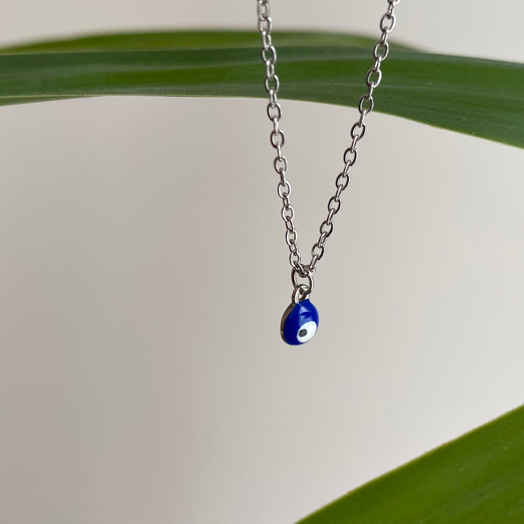 Silver Evil Eye of Protection Pendant Necklace