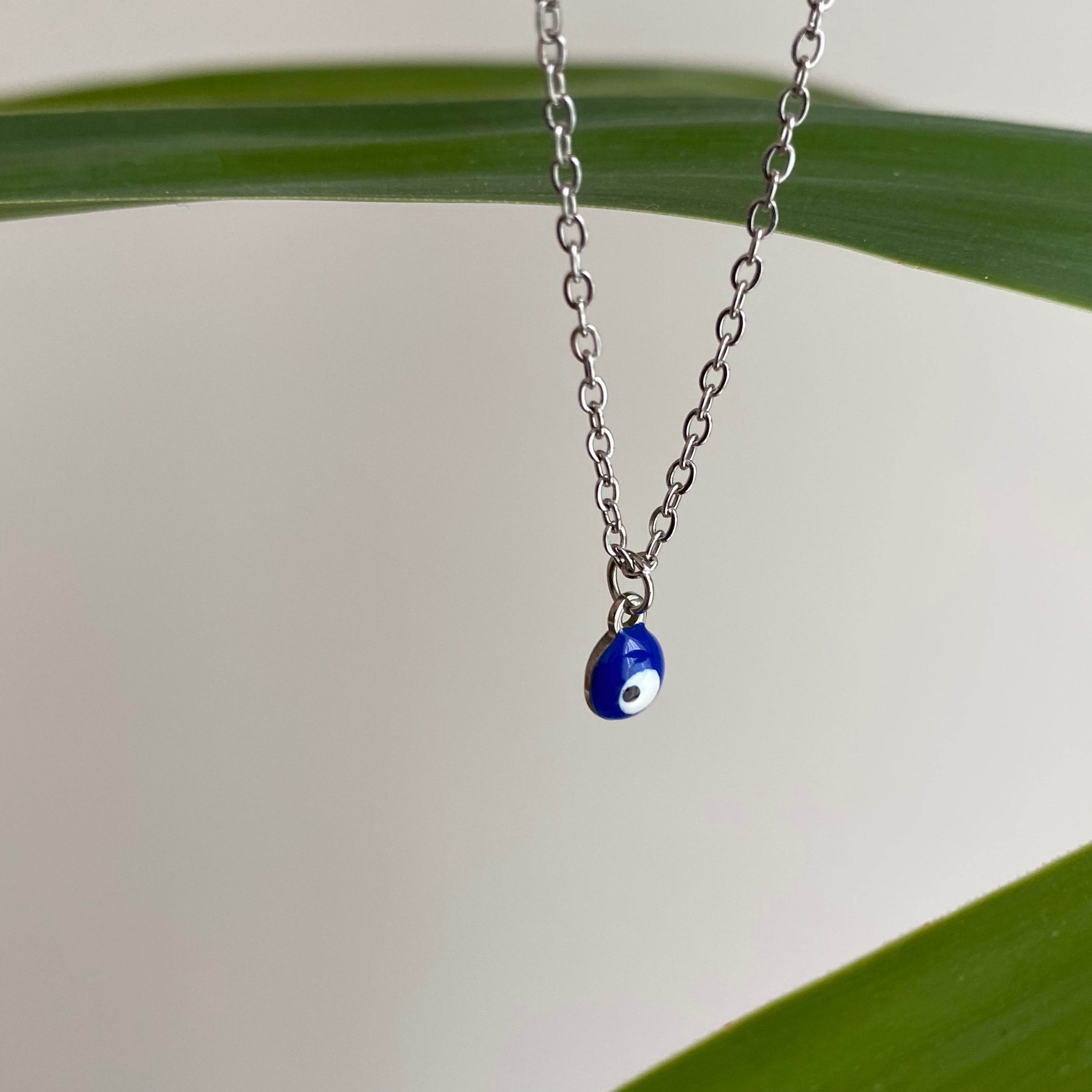 Silver Evil Eye of Protection Pendant Necklace