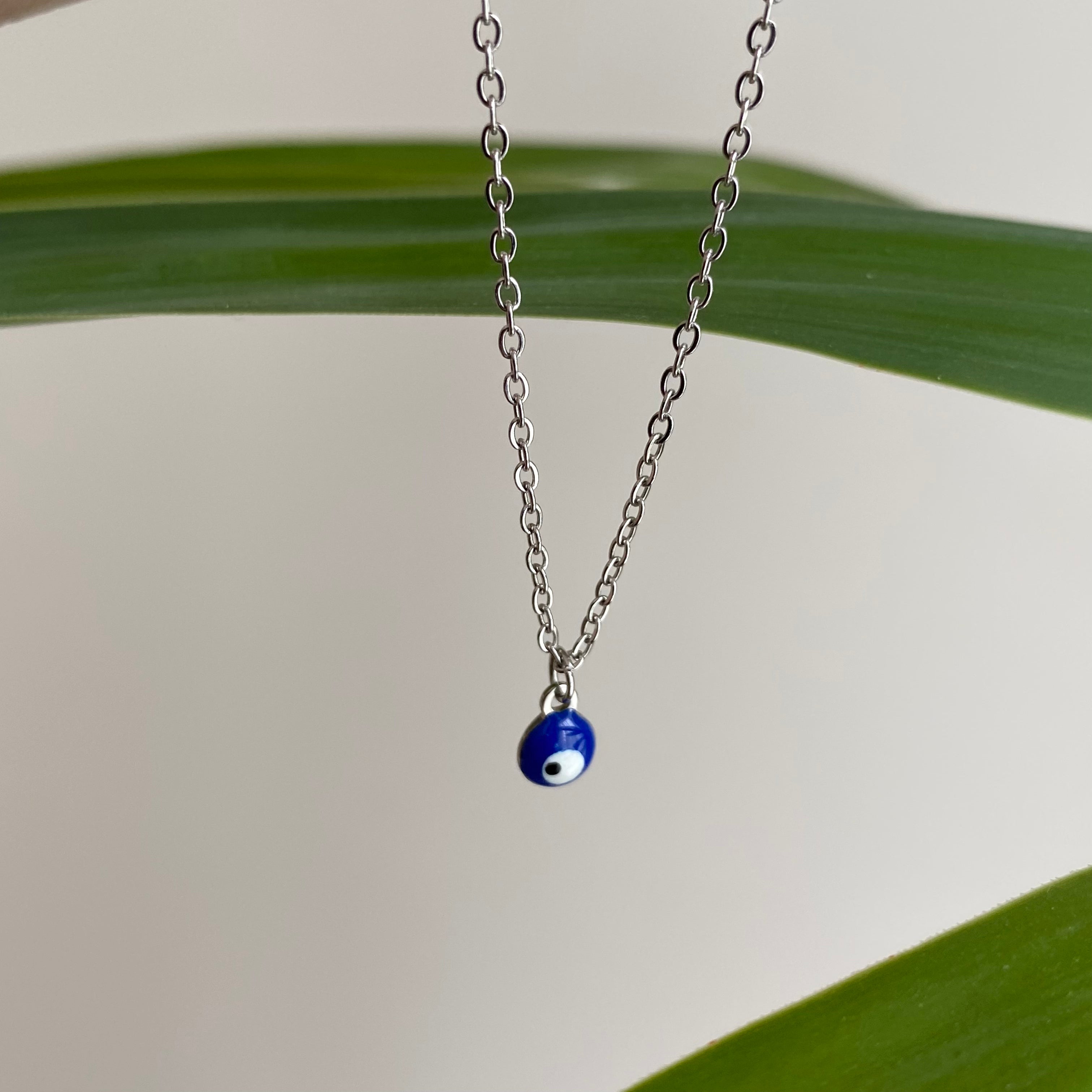 Silver Evil Eye of Protection Pendant Necklace