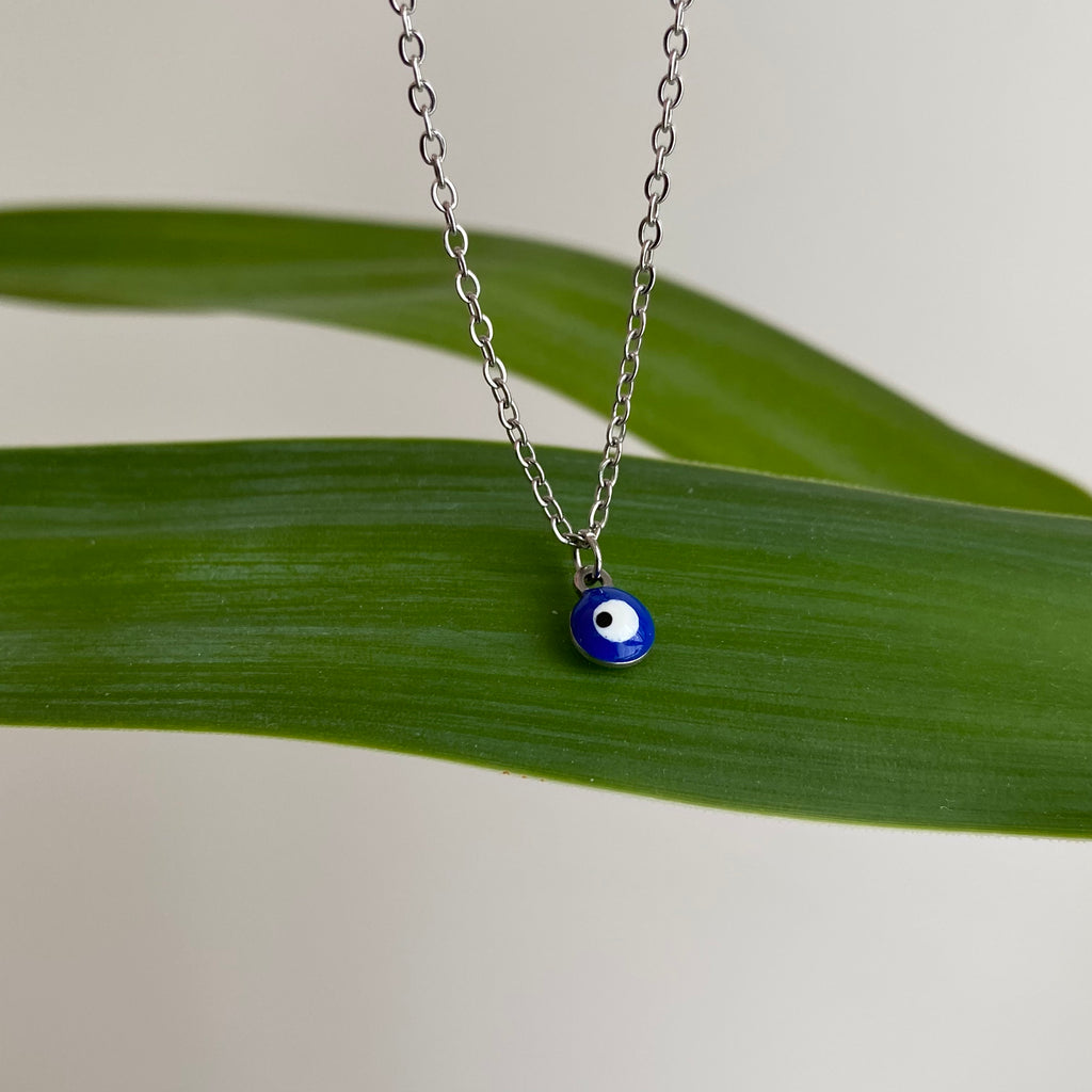 Silver Evil Eye of Protection Pendant Necklace