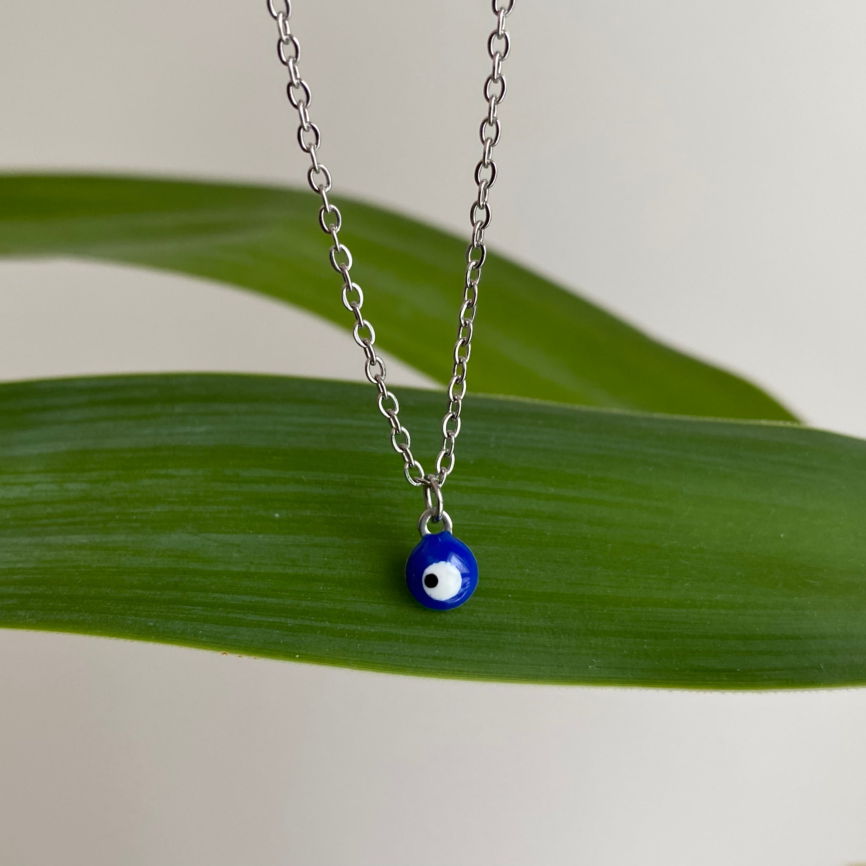 Silver Evil Eye of Protection Pendant Necklace