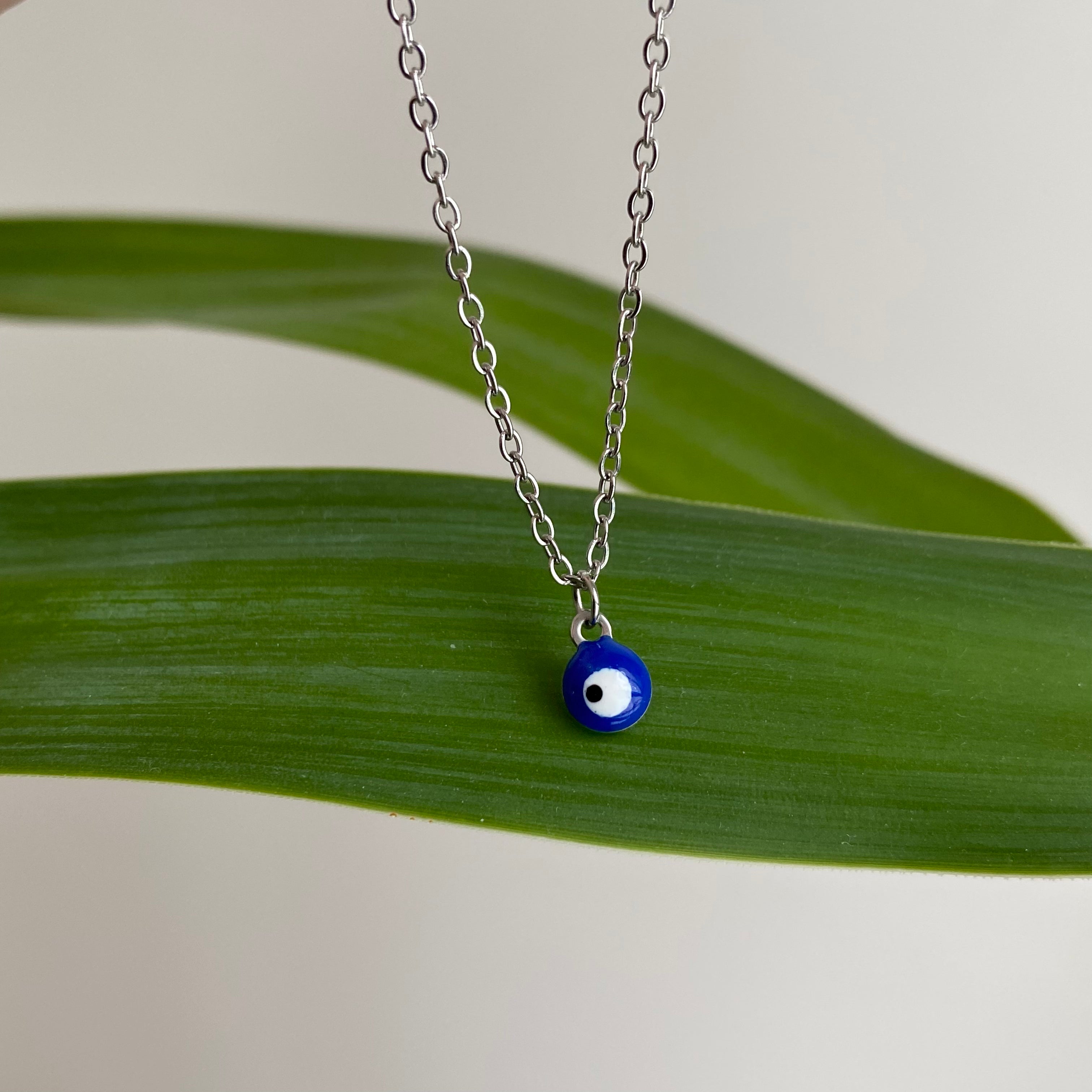 Silver Evil Eye of Protection Pendant Necklace