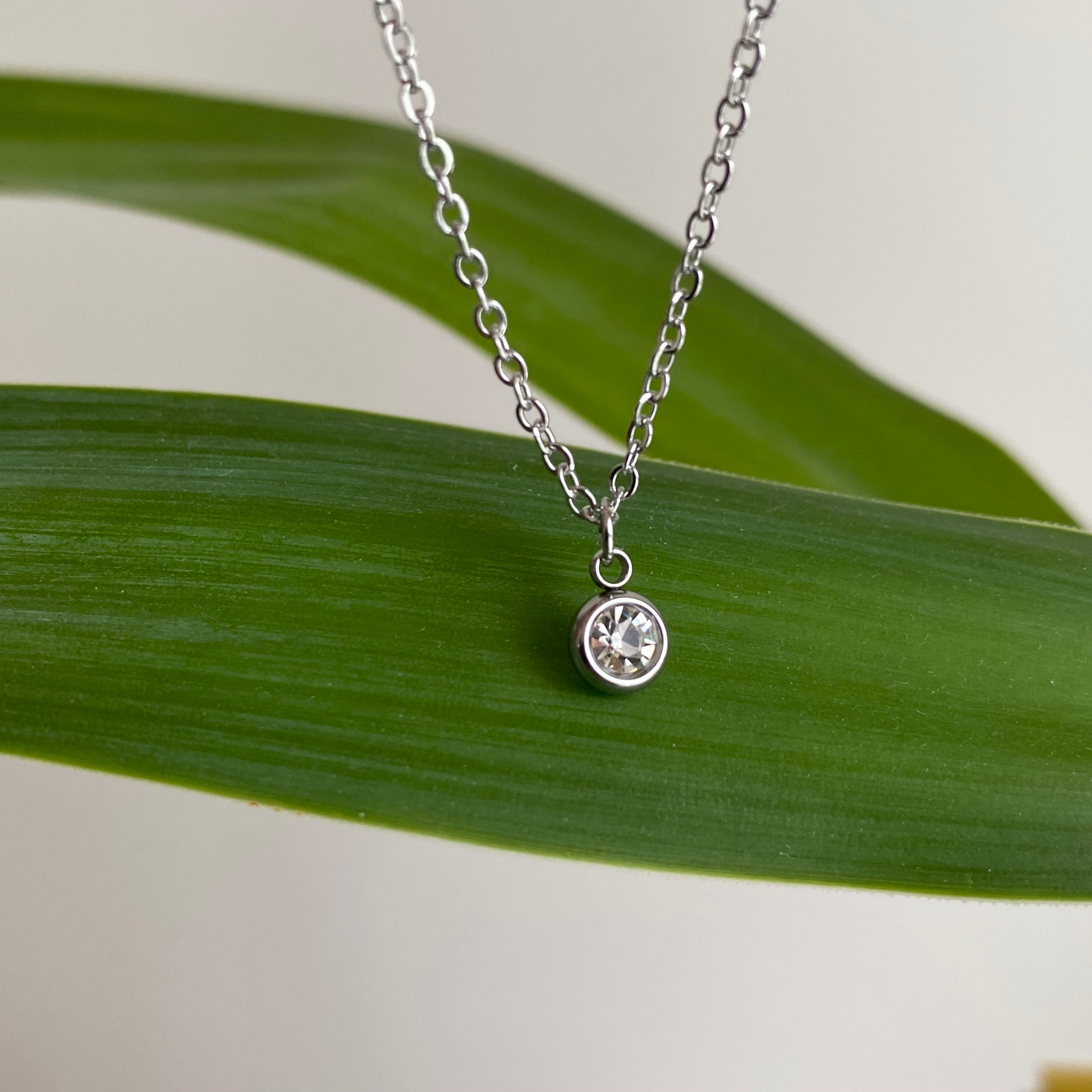 Silver Cubic Zirconia Pendant Necklace