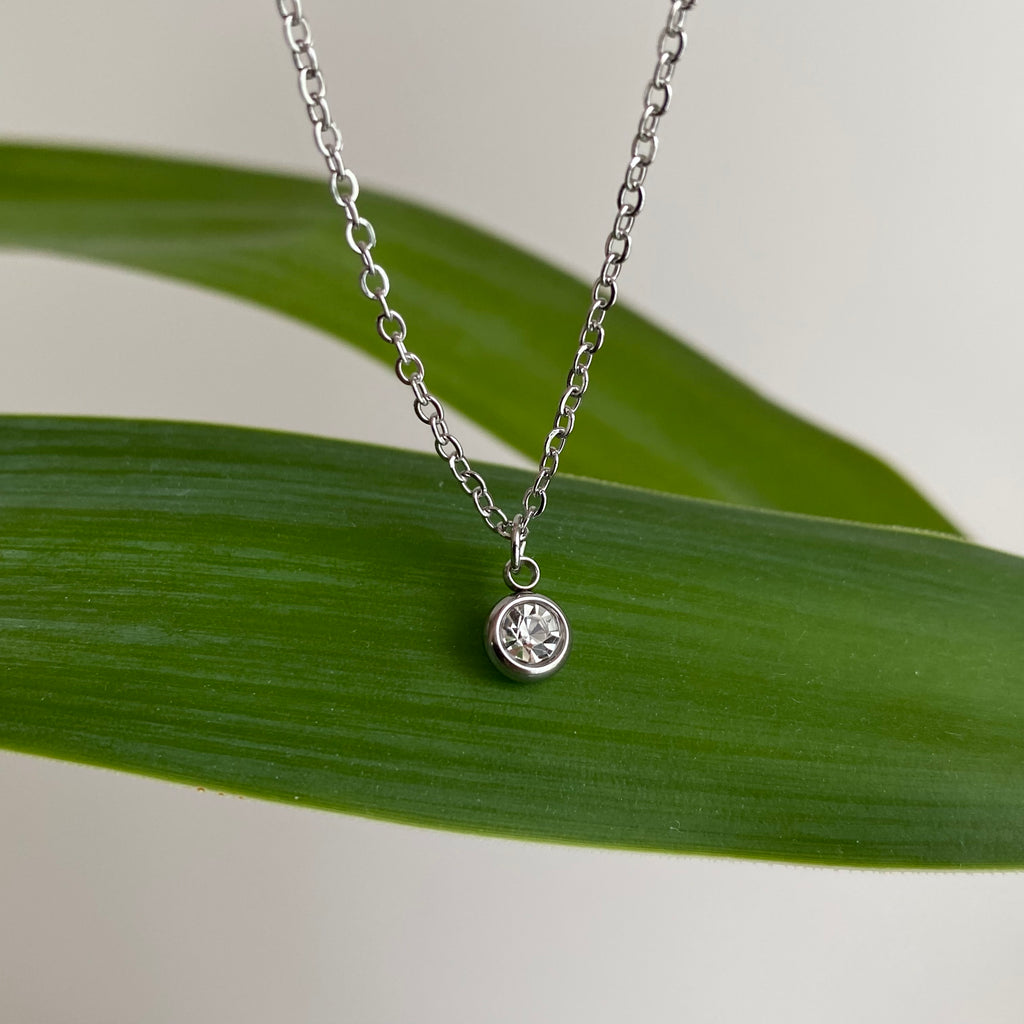 Silver Cubic Zirconia Pendant Necklace