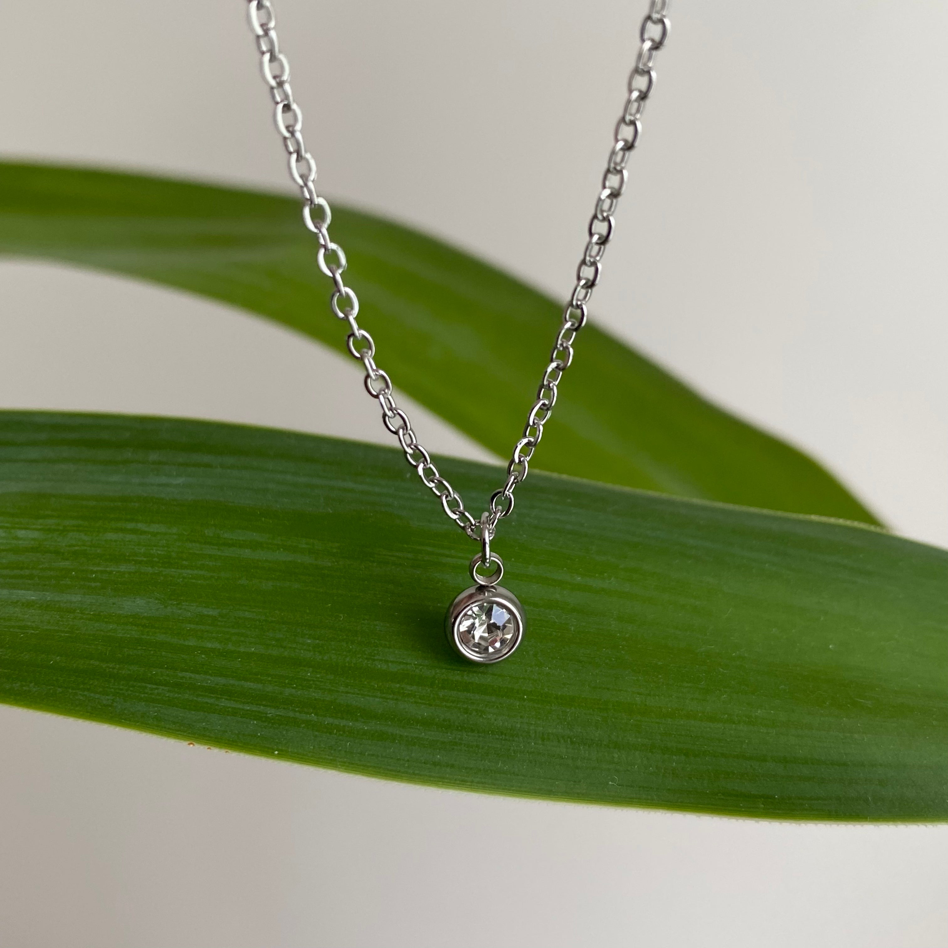 Silver Cubic Zirconia Pendant Necklace